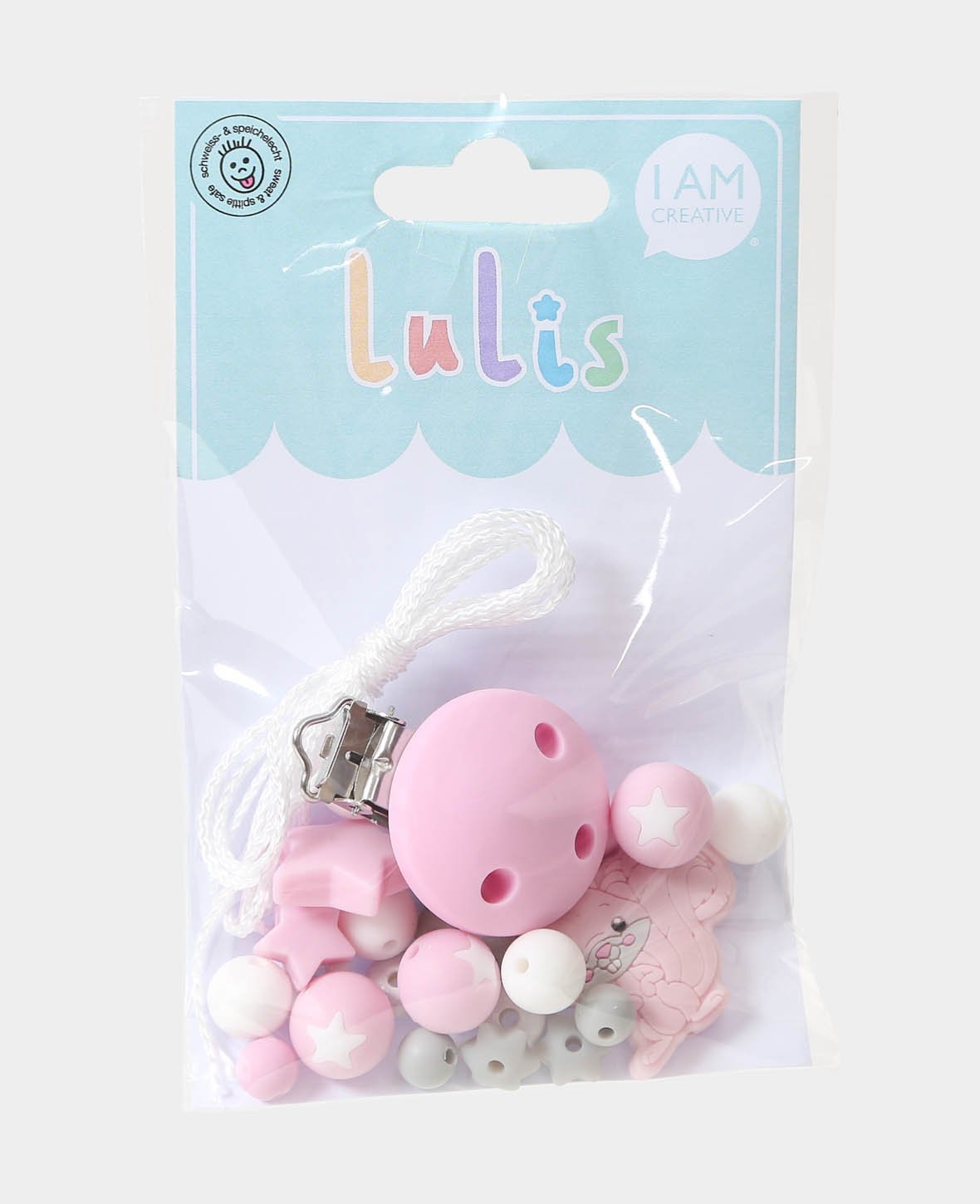 Nuggiketten Set 2, Rosa, ø 0.8 - 3.5 cm, 18 teilig