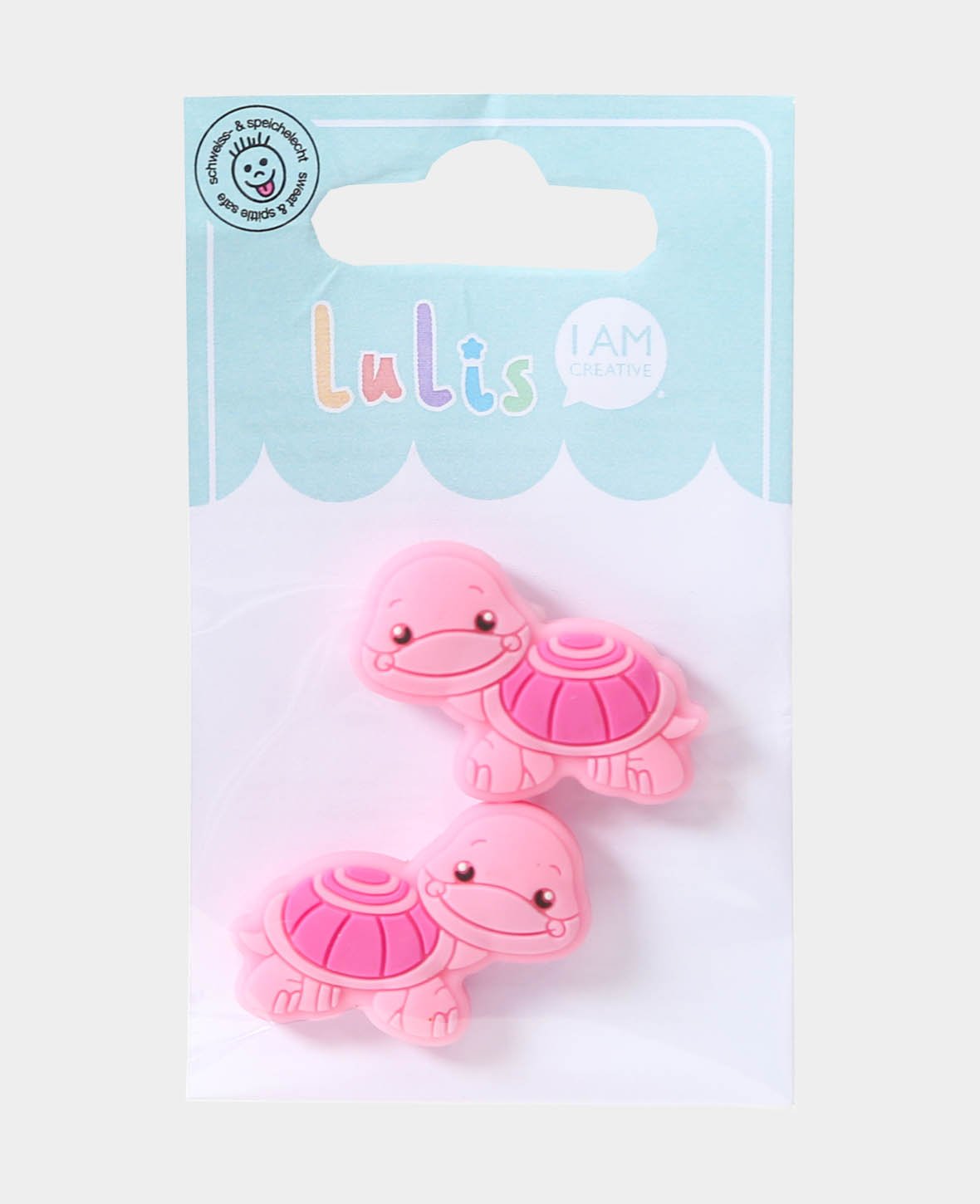 Schildkröte Perle für Nuggiketten, Rosa, 2.5 x 0.9 x 3.5 cm, 2 Stk.