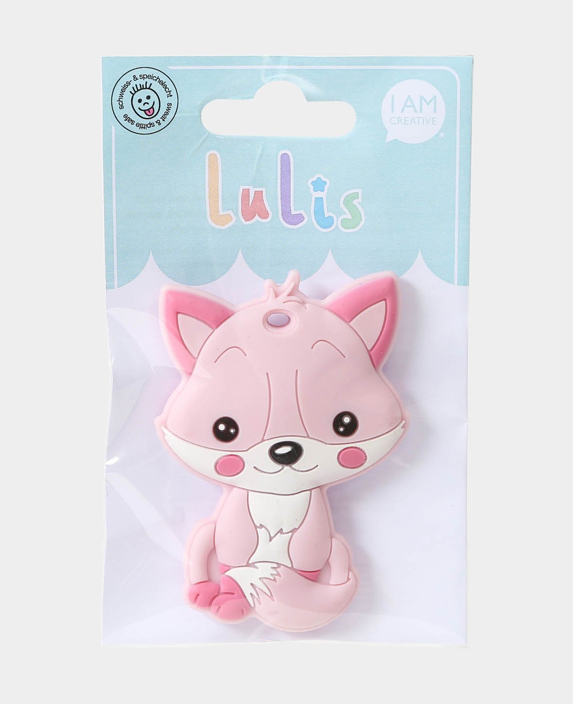 Renard pour attaches-sucettes, rose clair, 5.5 x 1.7 x 8 cm, 1 pièce
