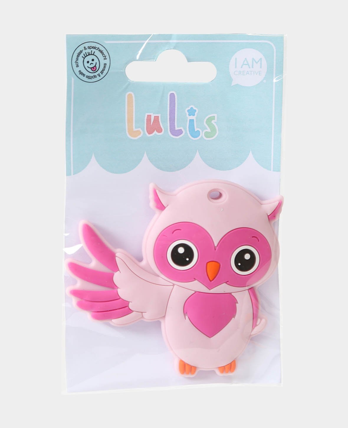 Hibou pour attaches-sucettes, rose clair, 8 x 1.5 x 7.5 cm, 1 pc.