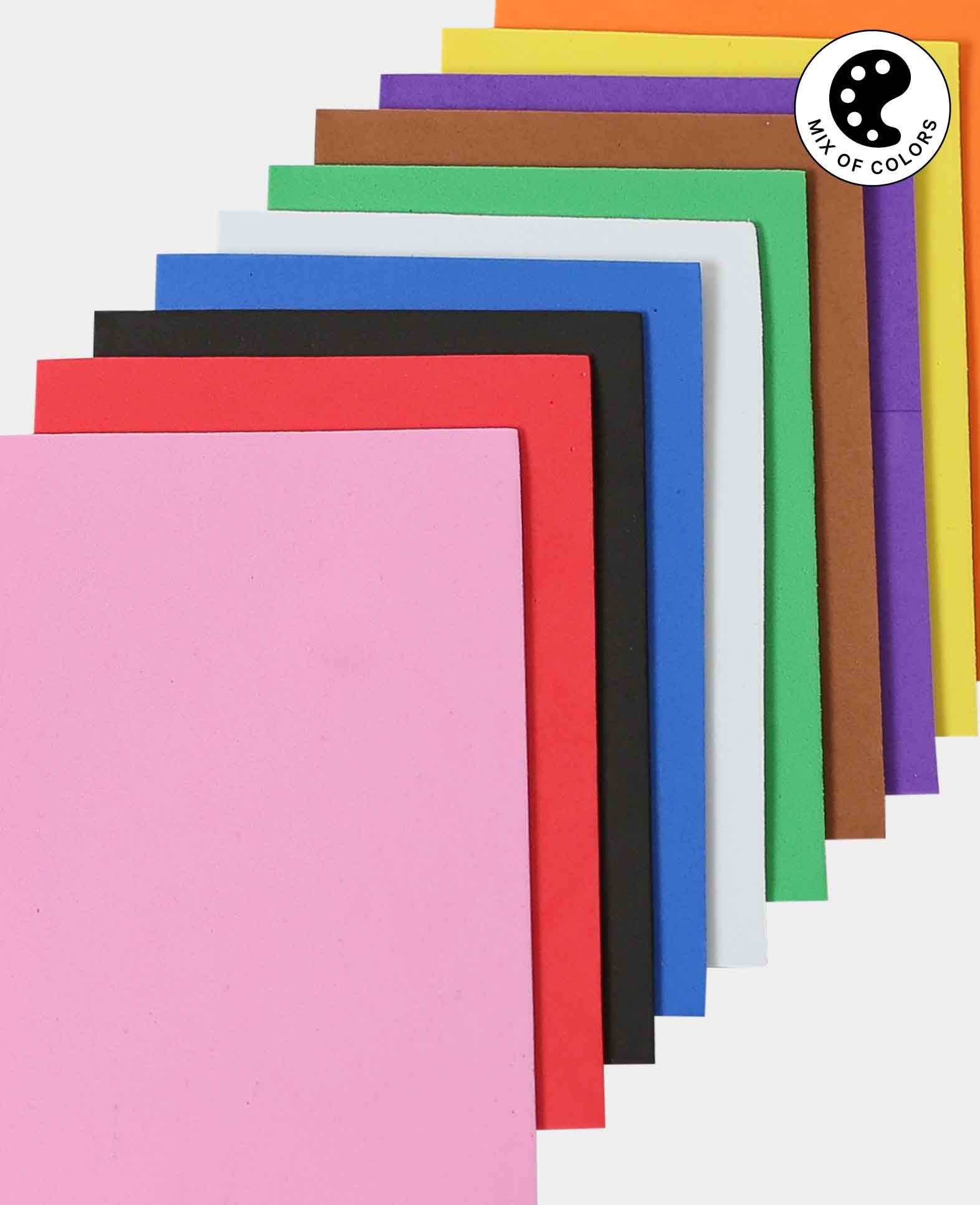 Lot de feuilles de mousse EVA A6, colorées, 2 mm x 30 x 40 cm, 10 pièces