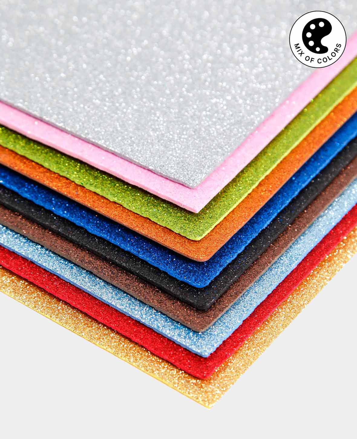 Kit de mousse caoutchouc A4, pailleté multicolore, 2 mm x 30 x 40 cm, 10 pièces