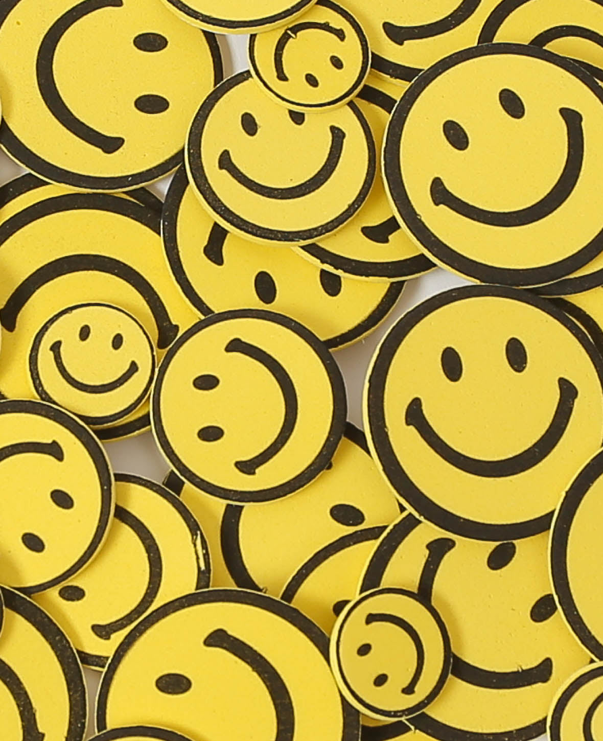 Stickers smileys en mousse, ø 2,4 cm, 56 pcs.