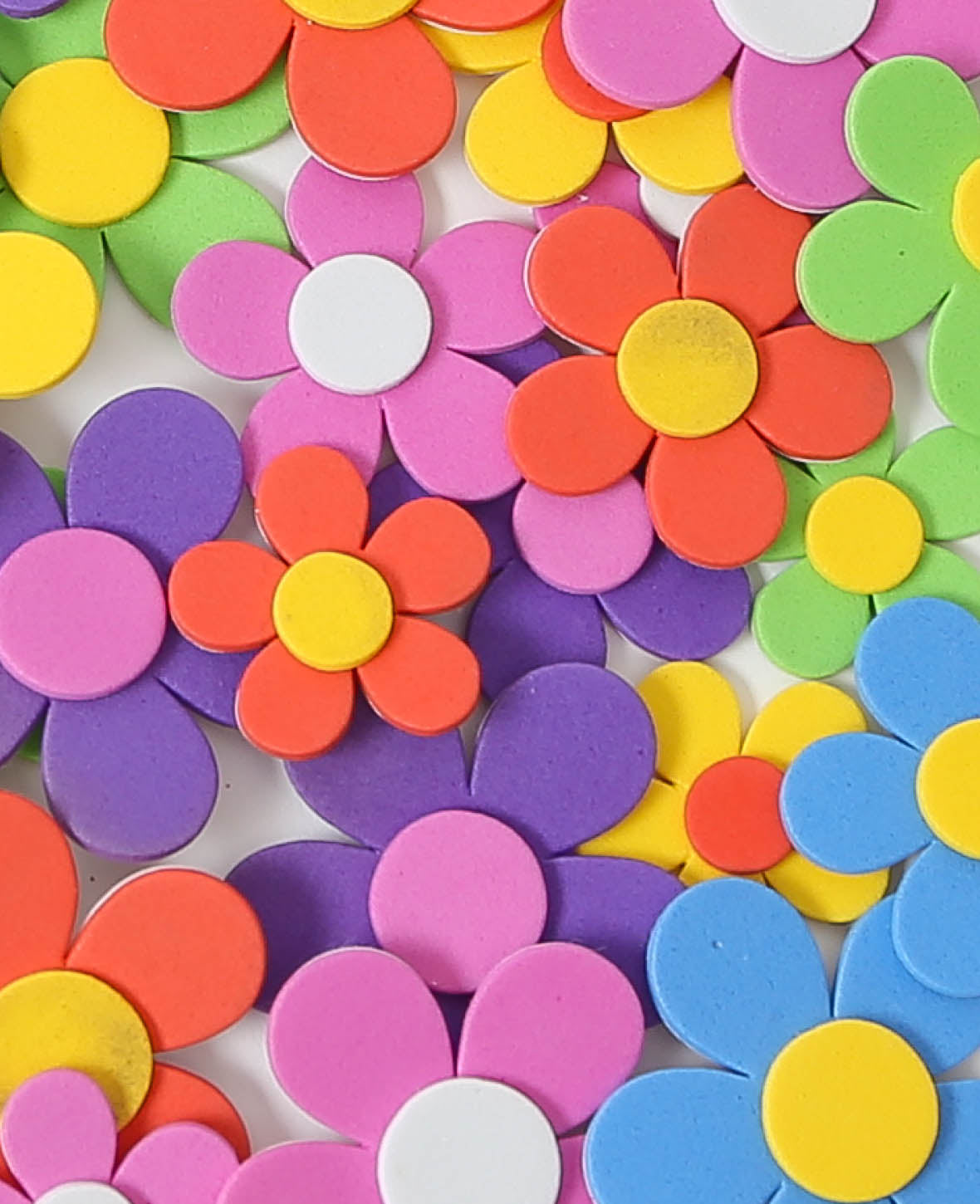 Stickers en mousse "Fleurs", ø 3,7 cm, 36 p.