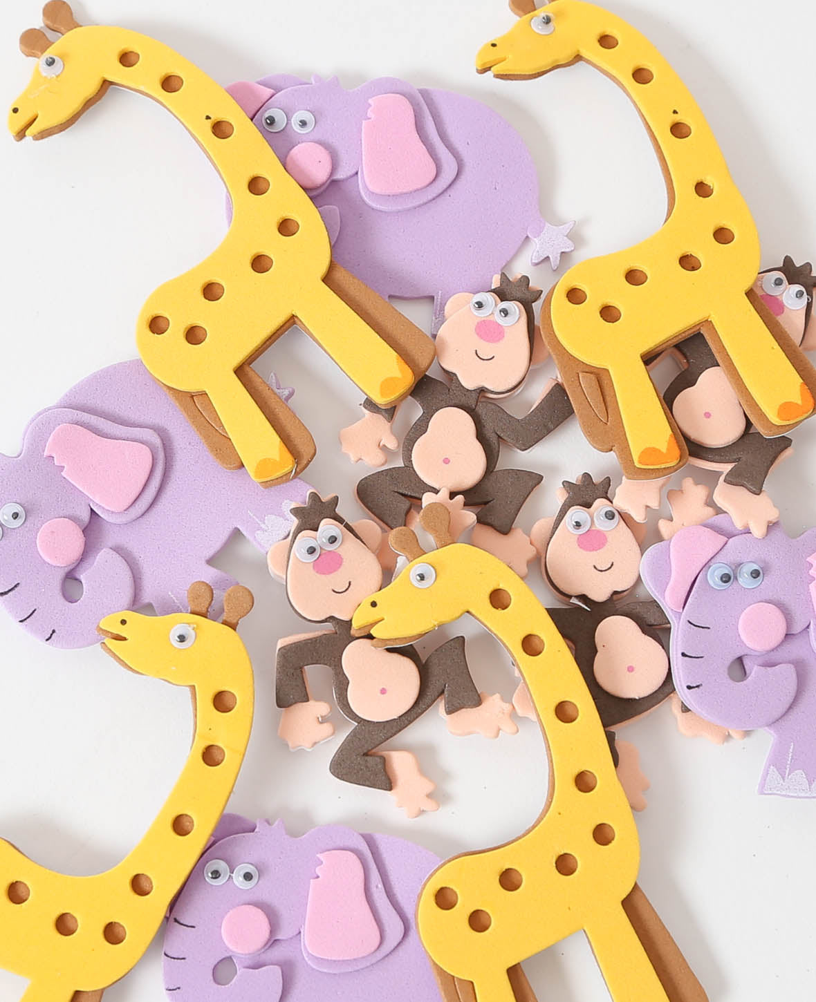 Autocollants en mousse Animaux sauvages I, 5,5-9,5 cm, 12 p.
