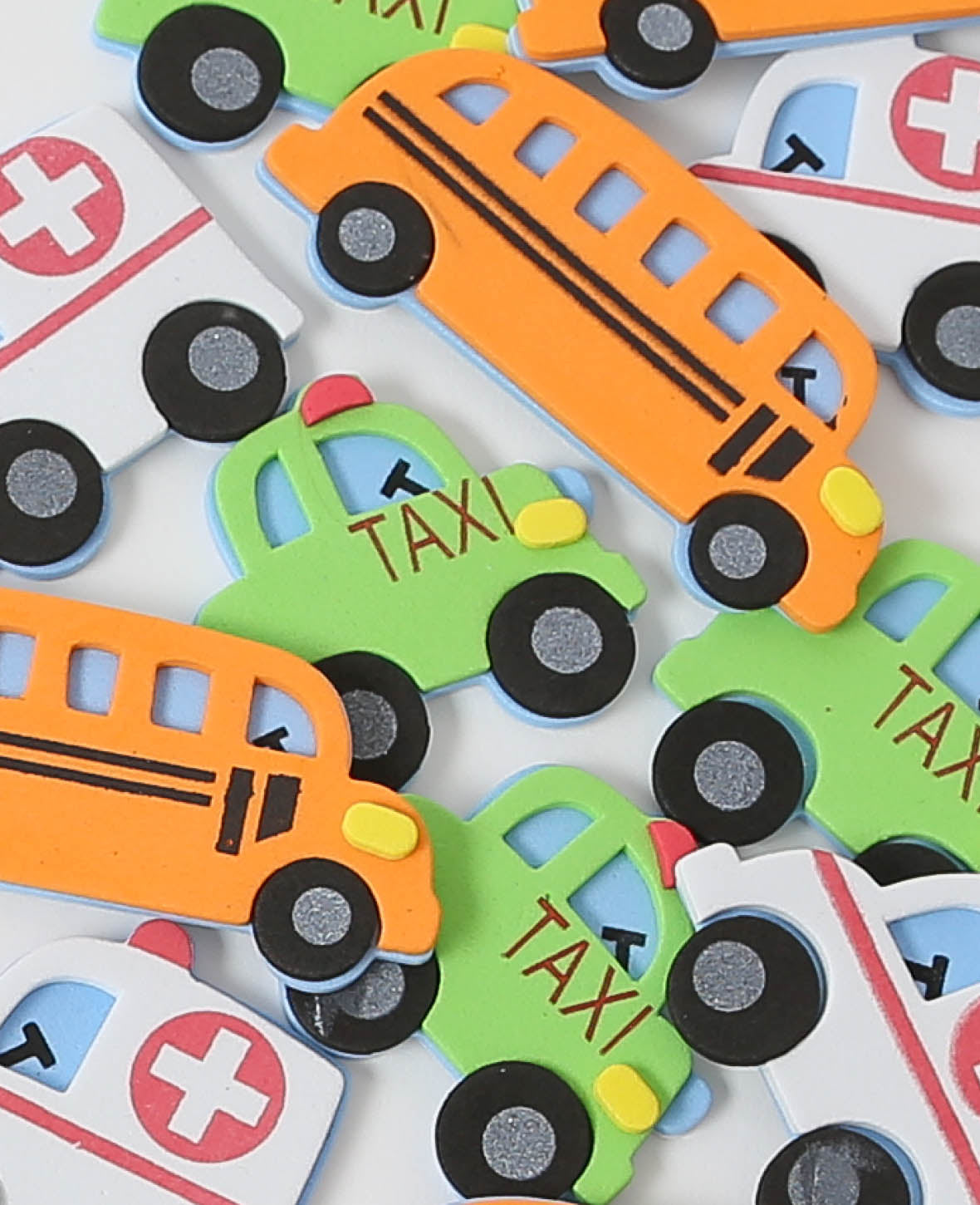 Autocollants en mousse Cars I, 4,2-7 cm, 12 p.