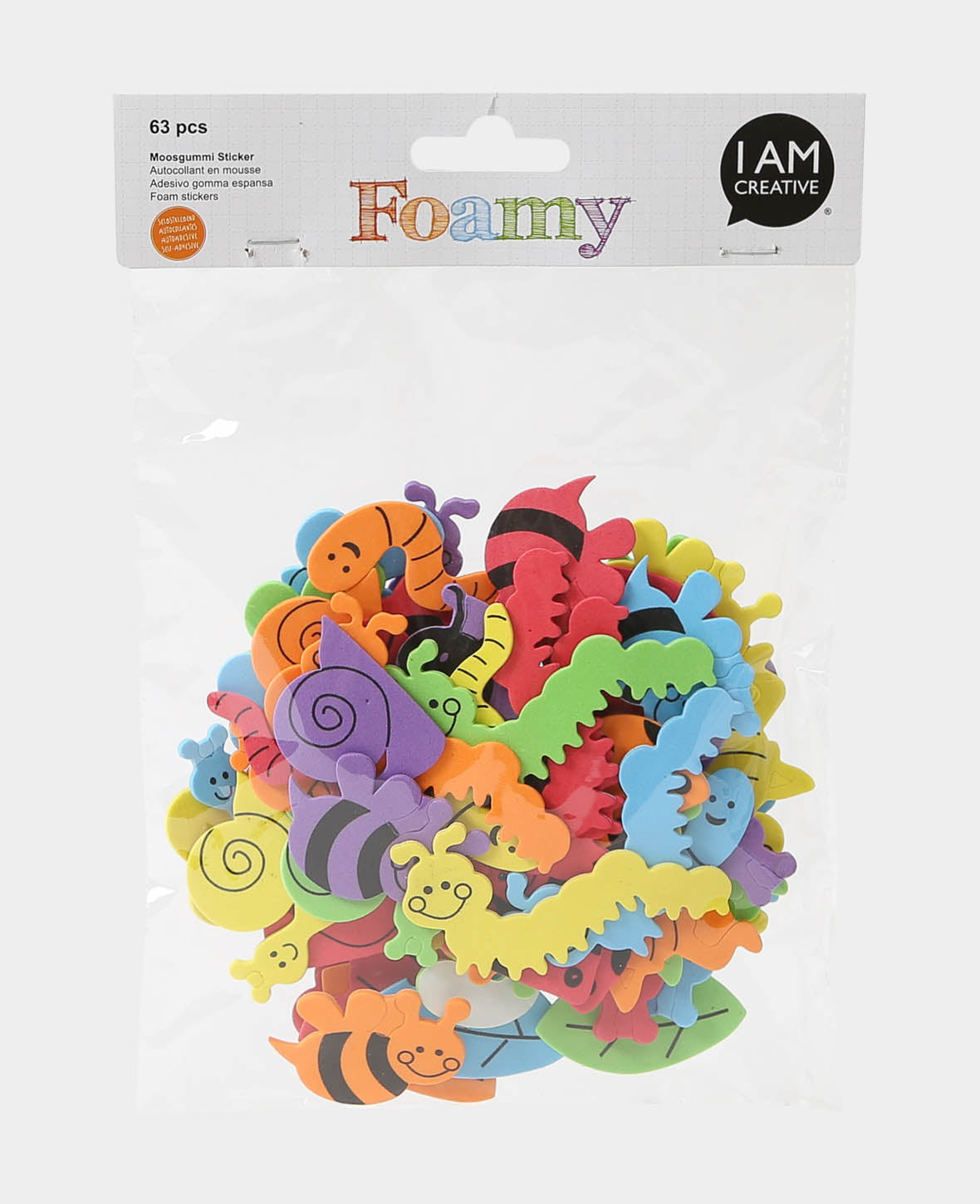 Foam Rubber Stickers Garden Friends, 4.5-7.5 cm, 63 pcs.