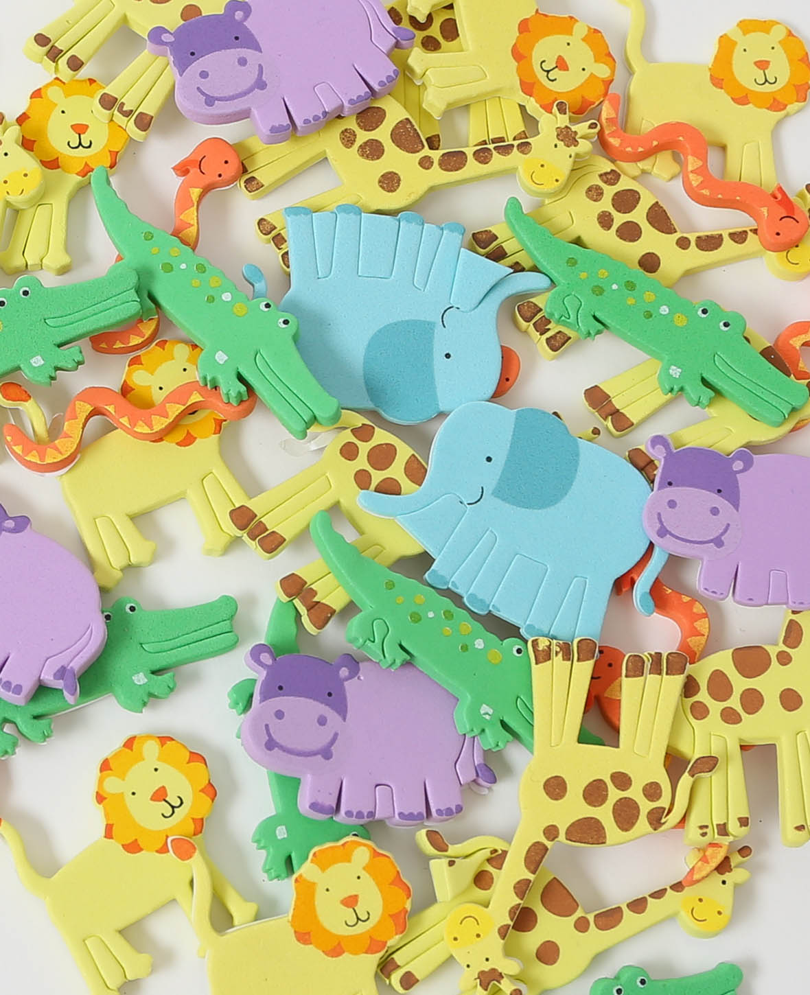 Foam Rubber Zoo Animals, 4-5.5 cm, 60 pcs.
