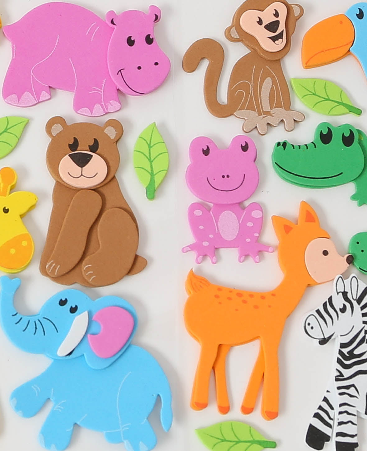 Foam Rubber 3D Wild Animals, 2.5-9.5 cm, 18 pcs.
