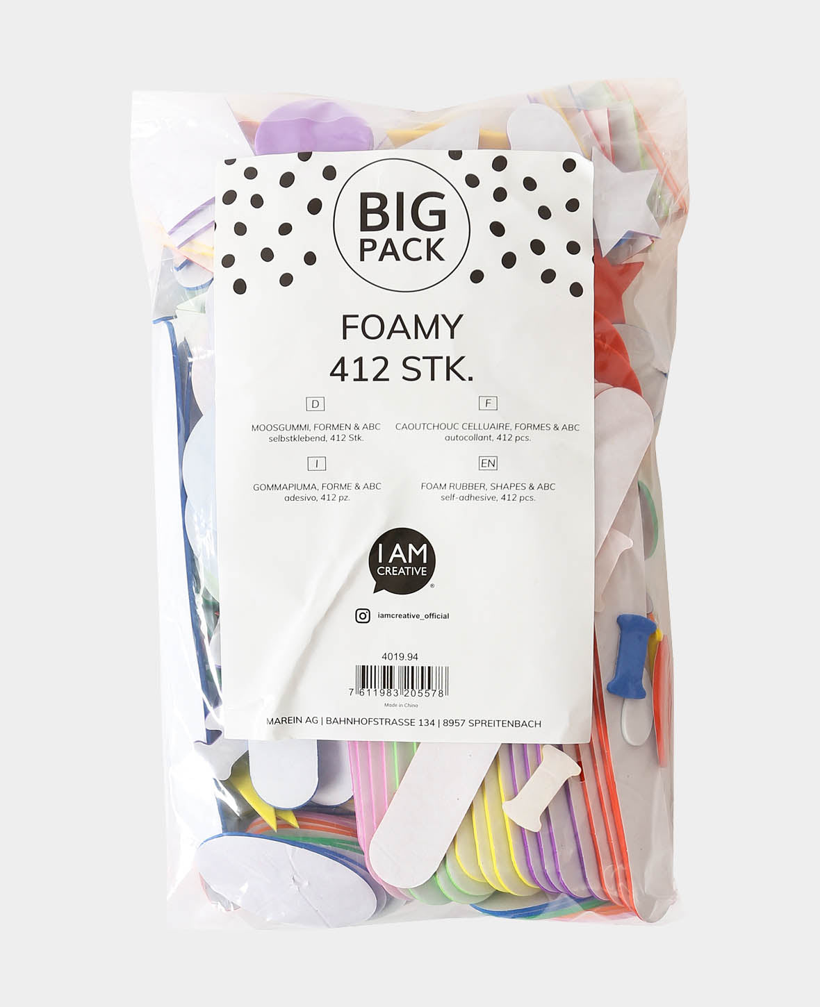 Moosgummi Sticker Formen & ABC, 412 Stk.