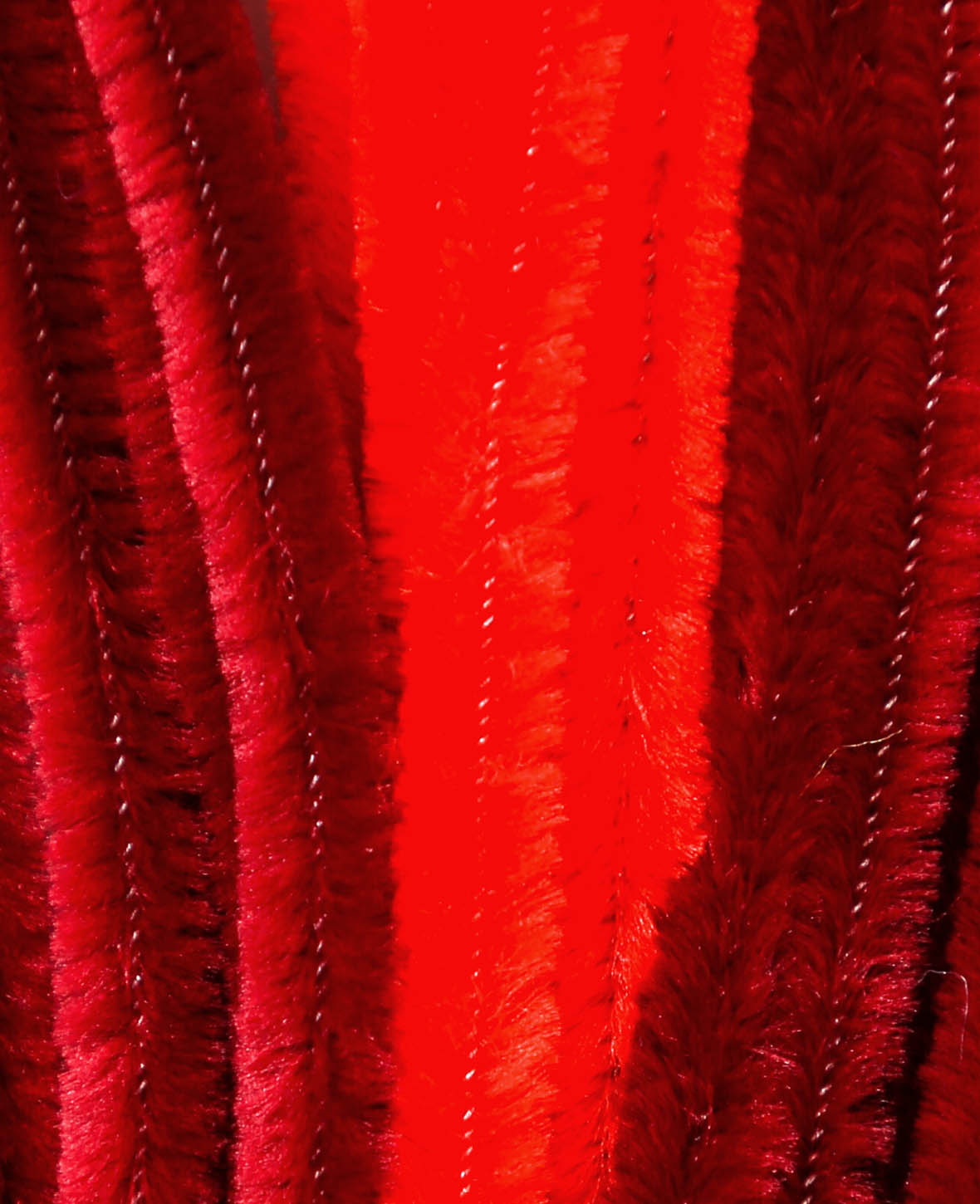 Fil chenille / cure-pipe, mélange rouge, ø 9 mm x 50 cm, 12 pièces