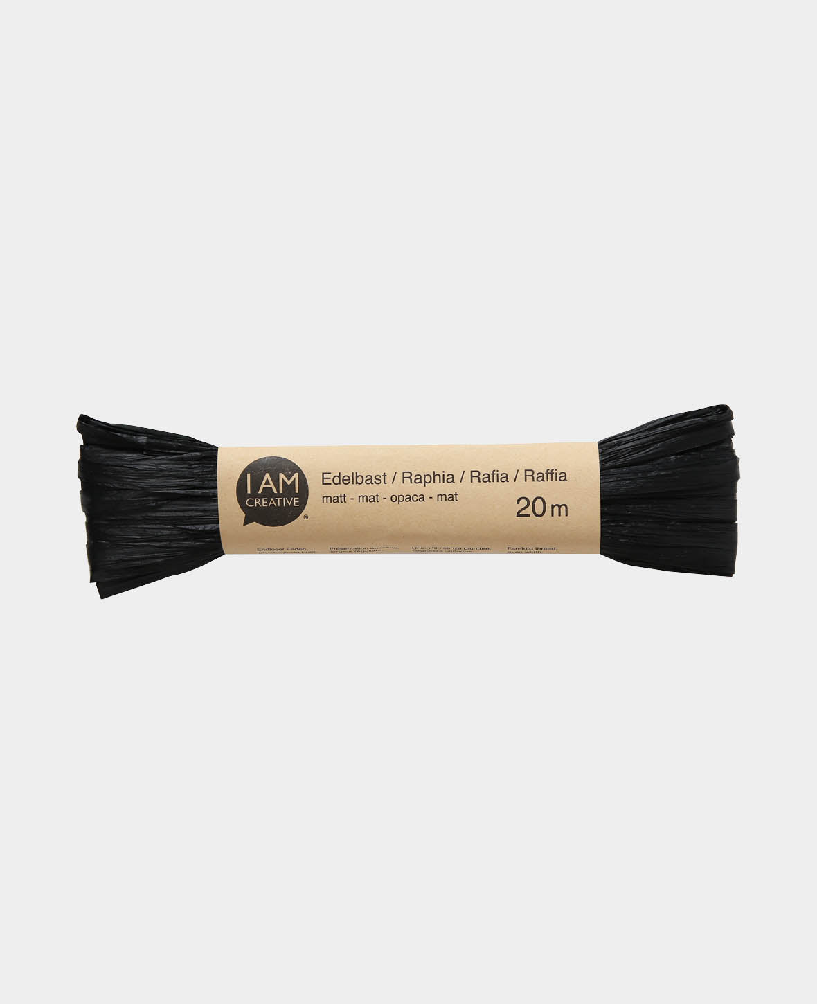 Raffia matt, Black, 20 m