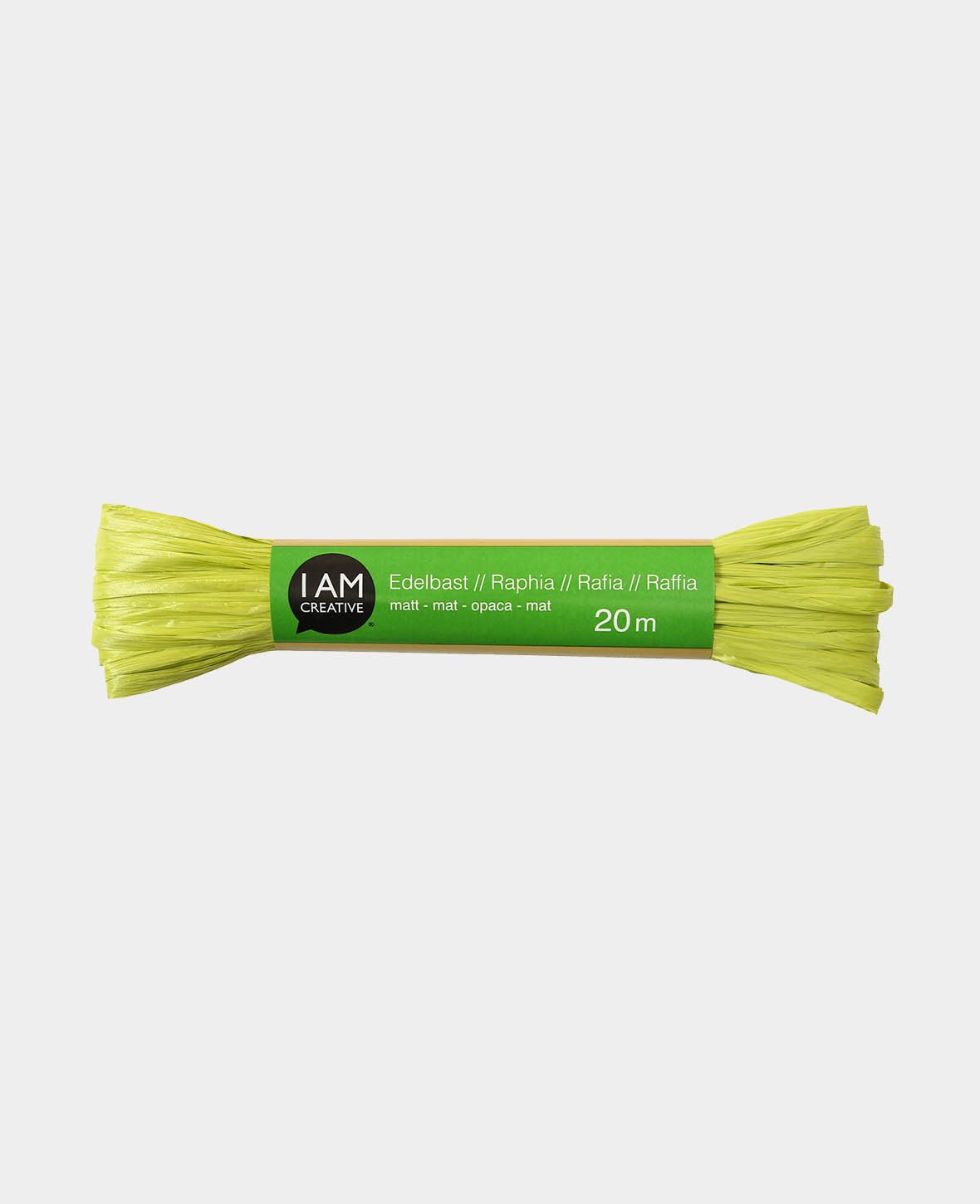 Raffia, matte, light green, 20 m