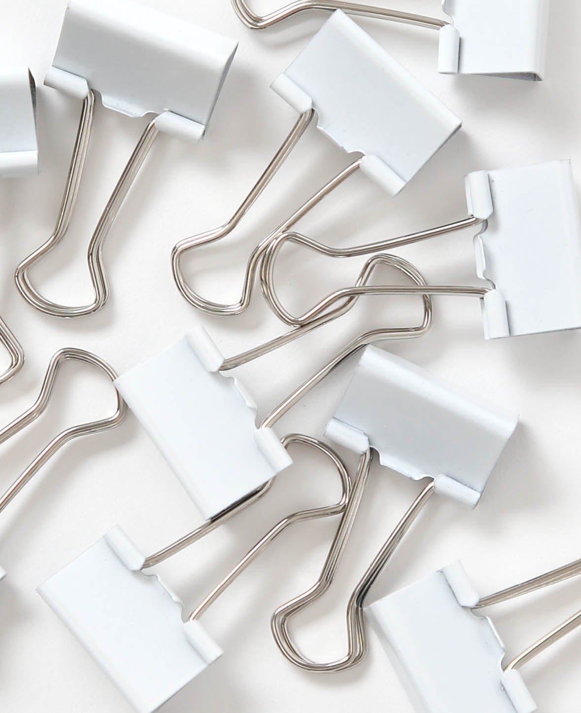 Trombones, blanc, largeur de serrage jusqu'à 10 mm, largeur 25 mm, 10 pc.
