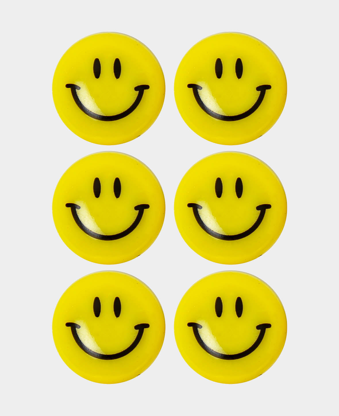 Aimants Smilies, aimants décoratifs, Jaune & Noir, ø 2 cm, 8 pièces