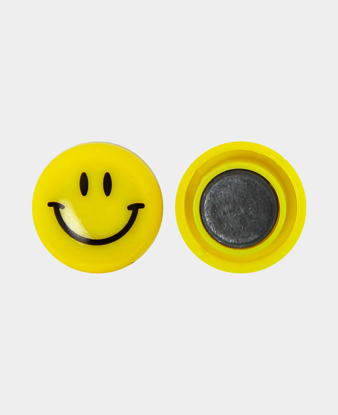 Aimants Smilies, aimants décoratifs, Jaune & Noir, ø 2 cm, 8 pièces