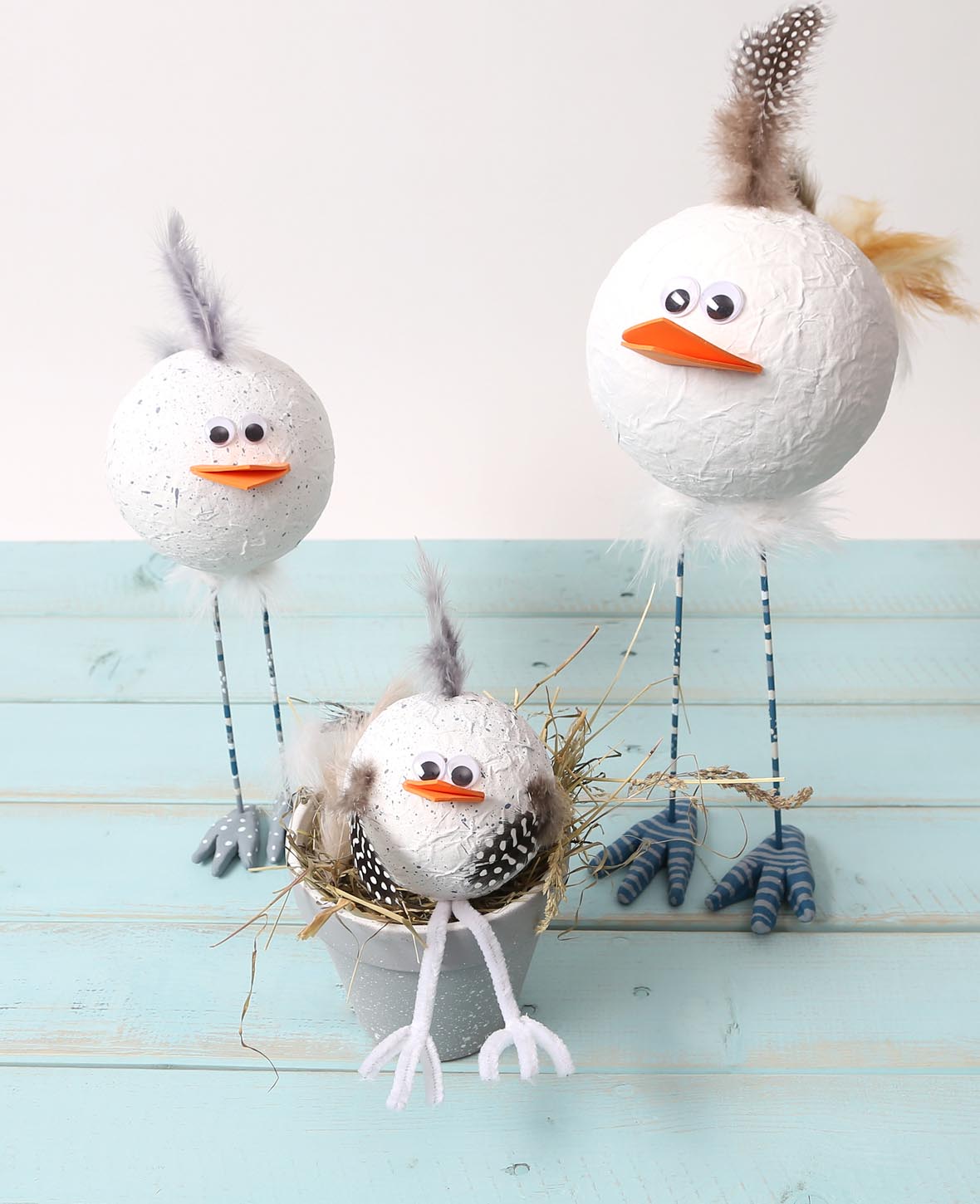 Dekofedern, Petrol, 8 cm, 15 Stk.