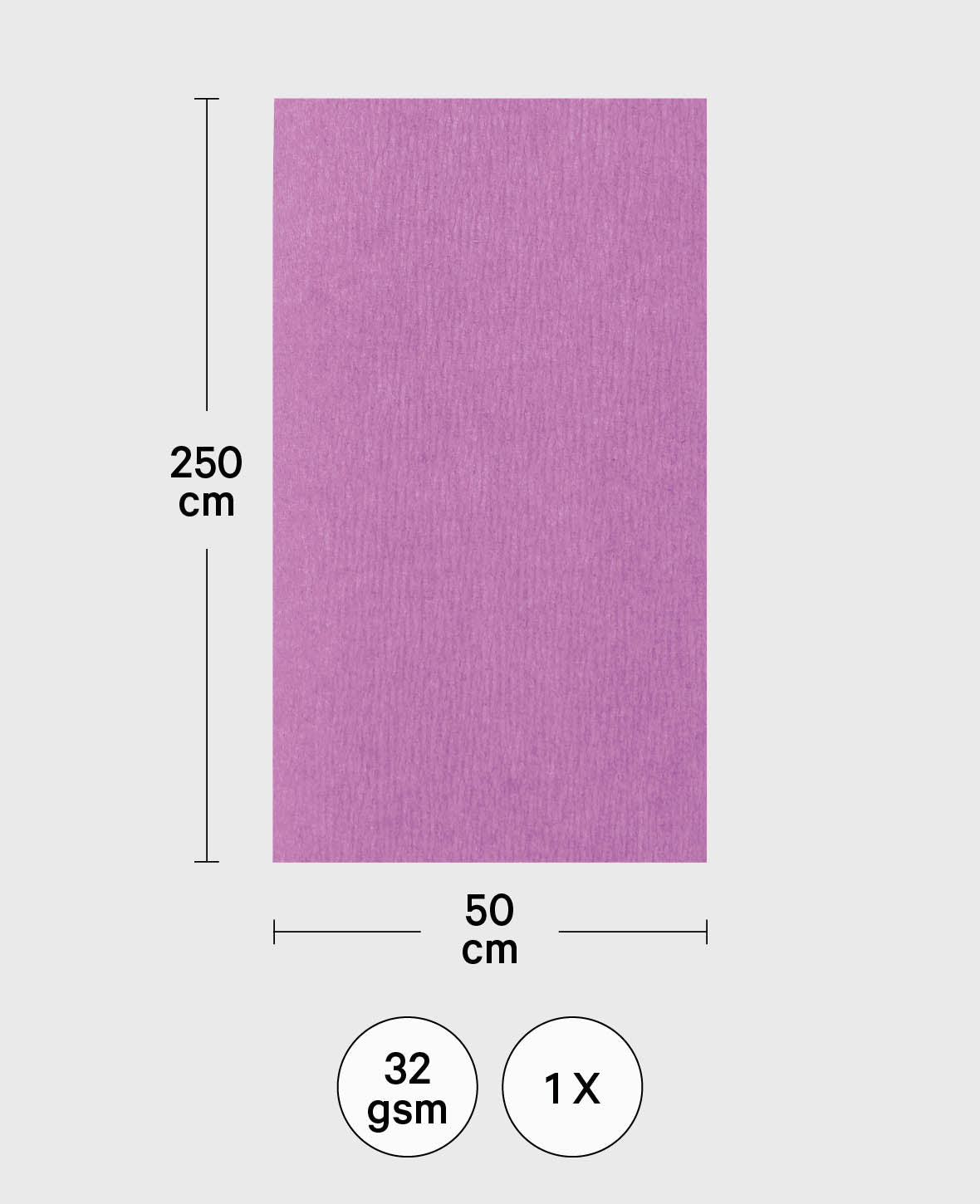 Krepppapier, Lavendel, 50 x 250 cm