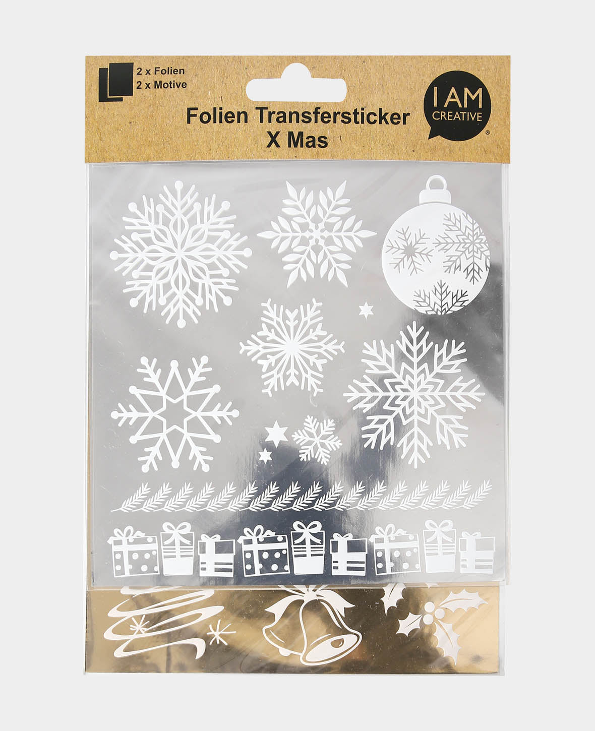 Autocollants de transfert X Mas, or / argent