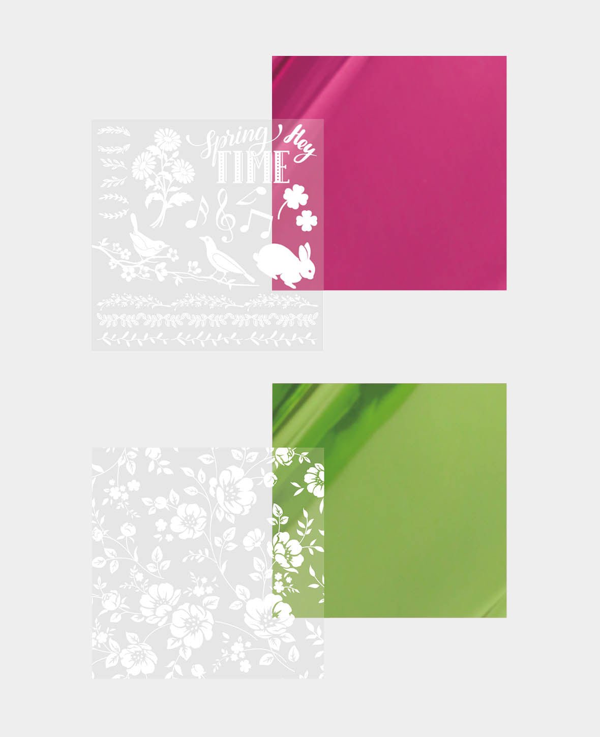 Folien Transfersticker Spring II, pink / grün