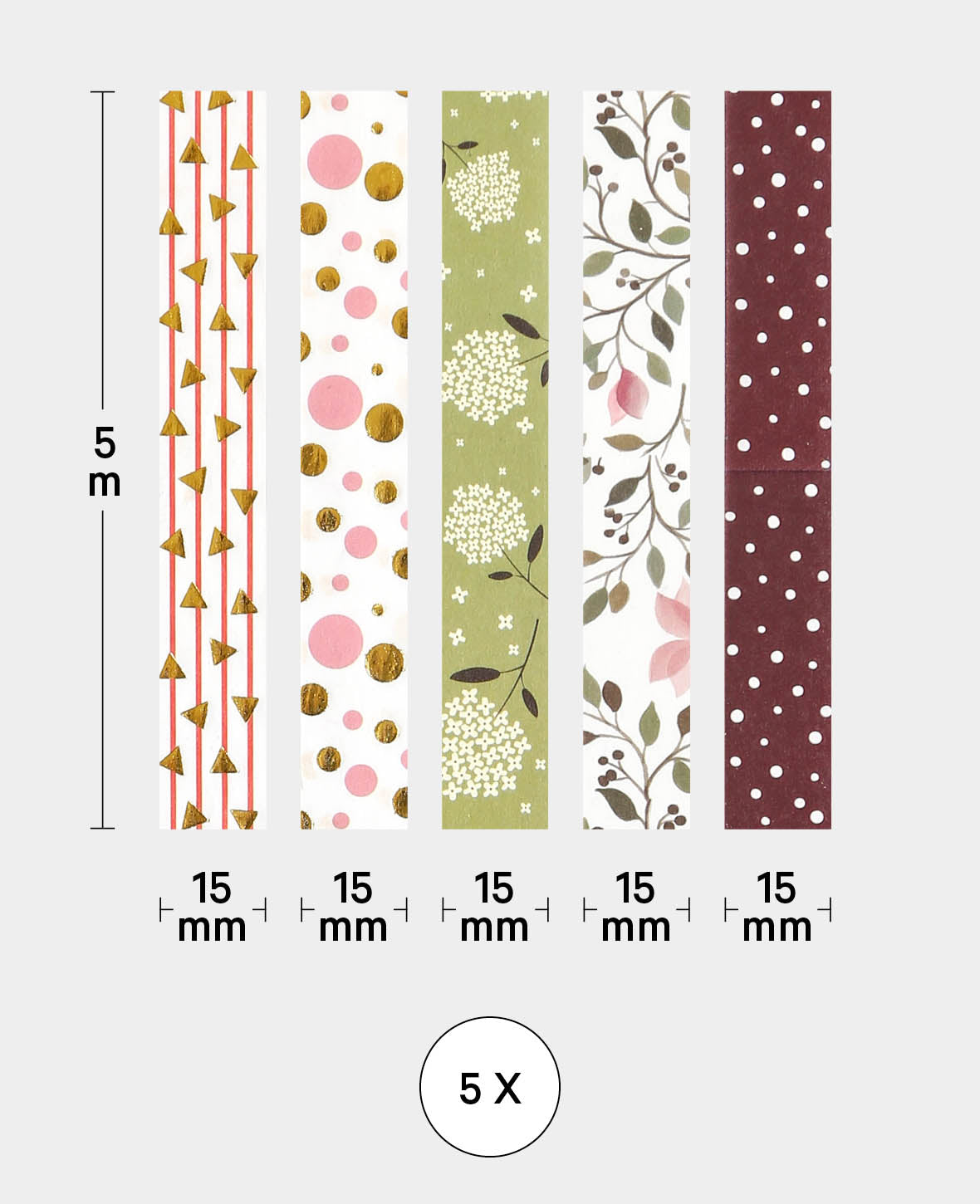 Washi Tape Set 4, 5 Stk., Masking Tape