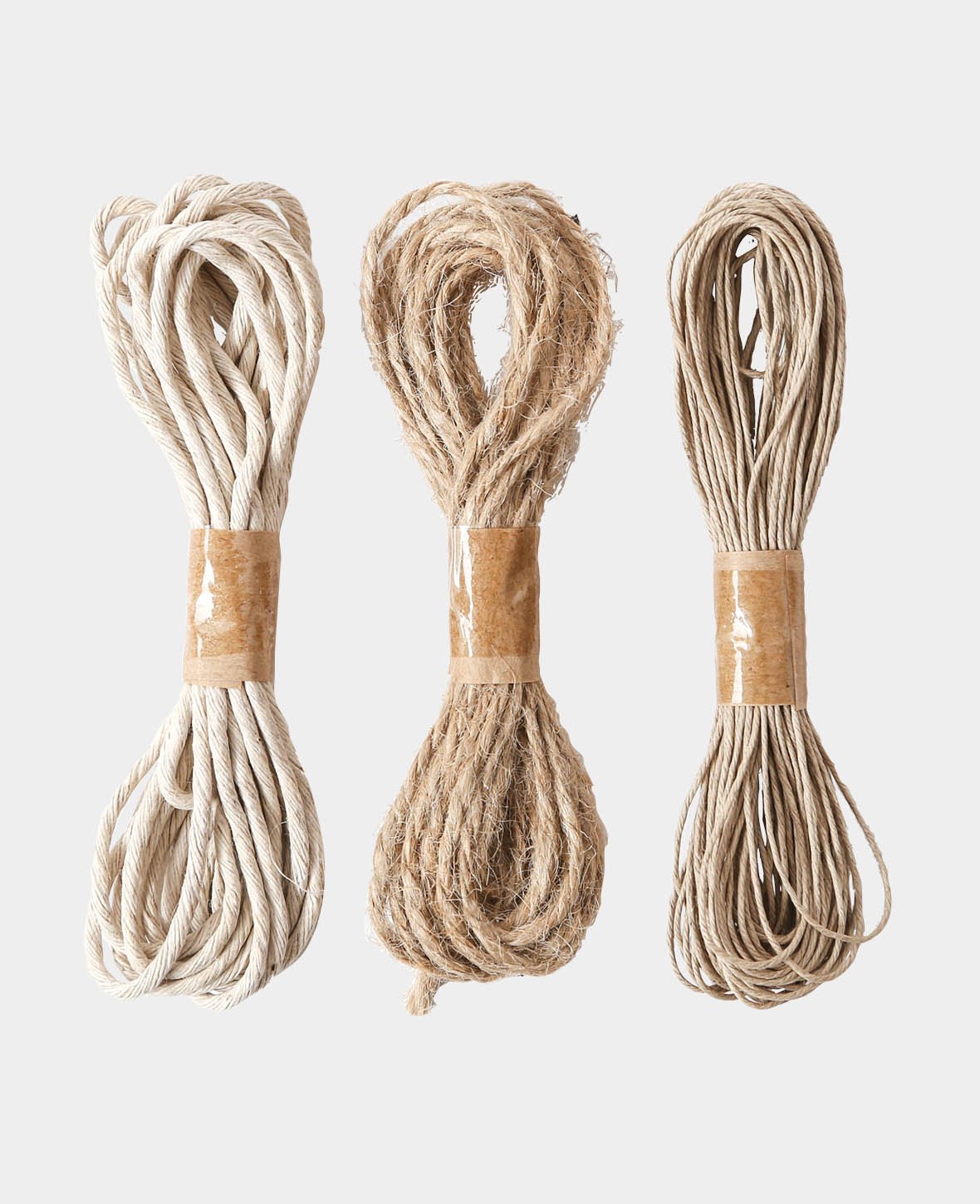 Cord Set, Natural, 1 mm x 9.45 m / 1.5 mm x 2.8 m / 2 mm x 2.8 m, bundled