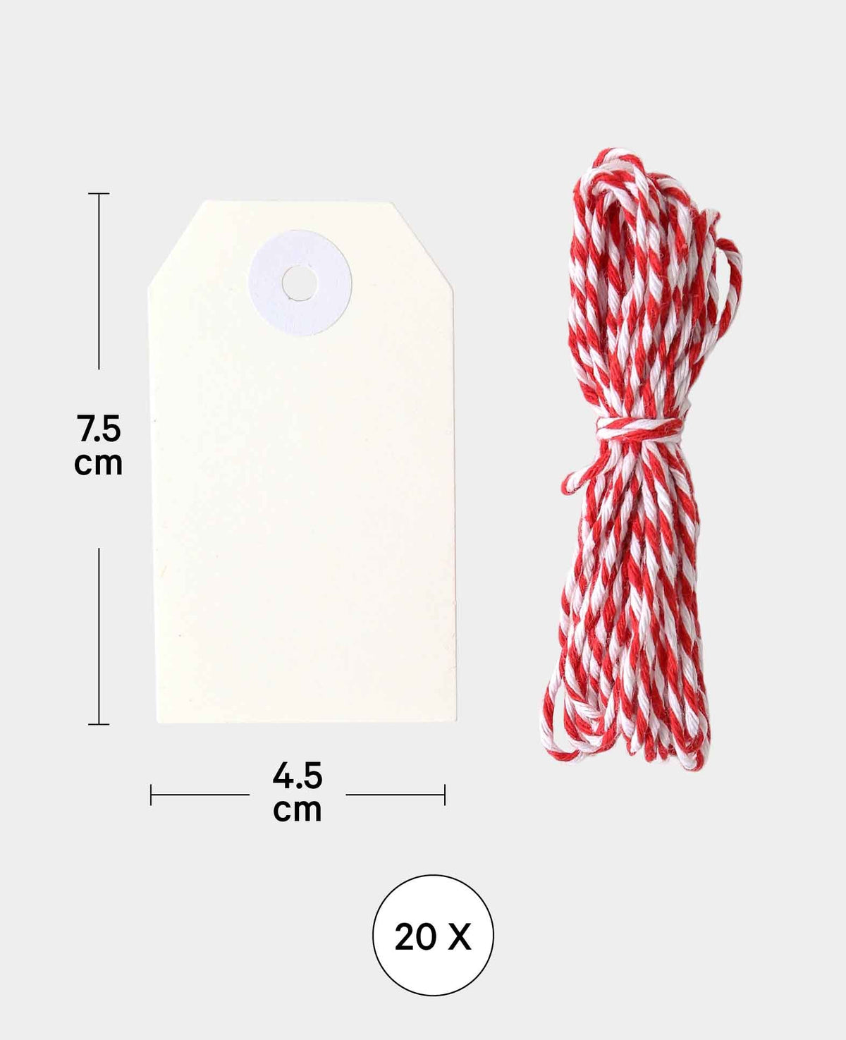 Geschenkanhänger weiss eckig, 20 Stk.