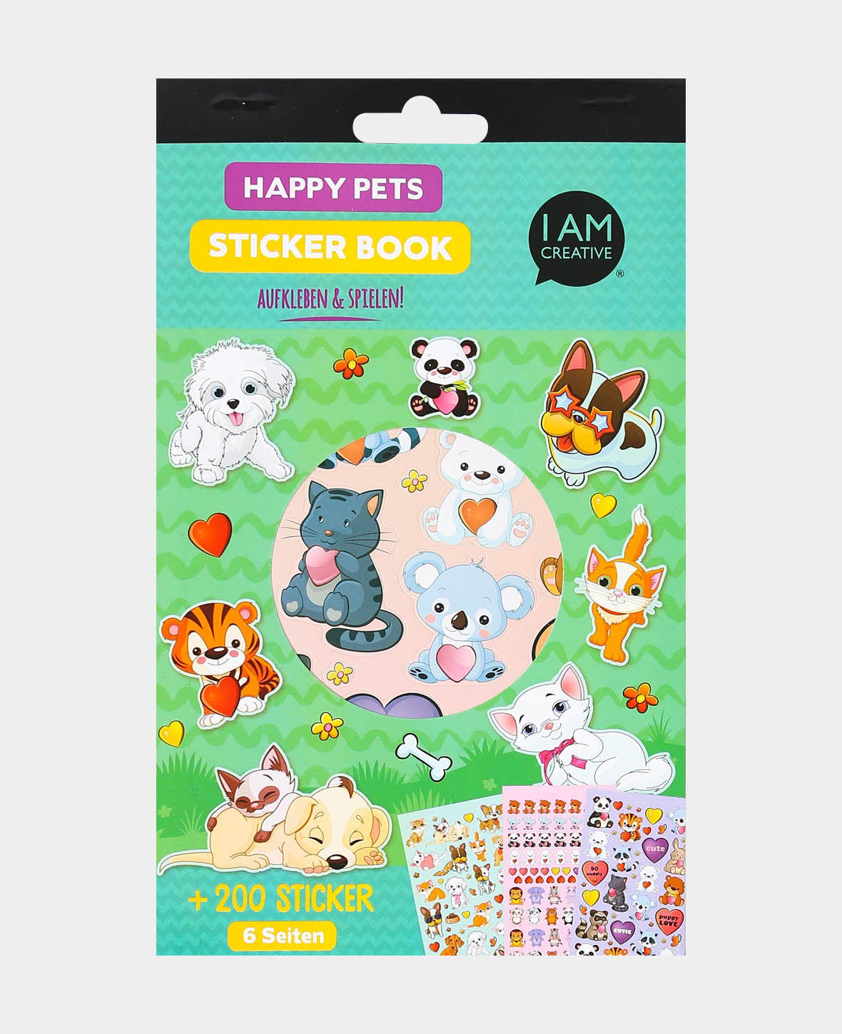 Stickerbook Haustiere, Bunt, 15 x 24 cm