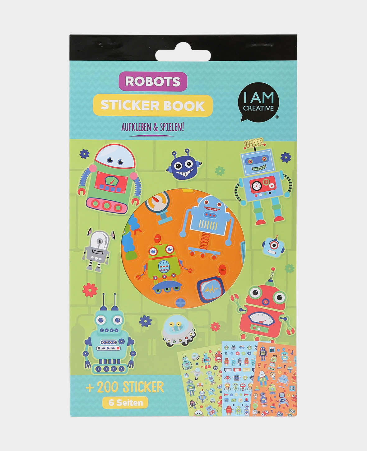 Stickerbook Roboter, Bunt, 15 x 24 cm