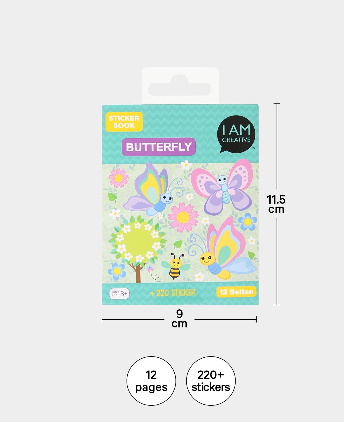 Mini carnet de stickers Papillon, multicolore, 9 x 11.5 cm