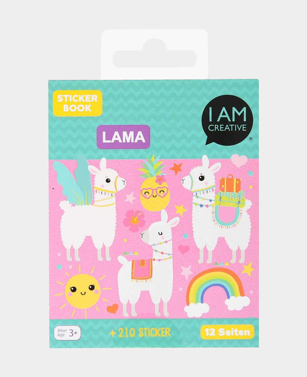 Mini Stickerbook Lama, Bunt, 9 x 11.5 cm