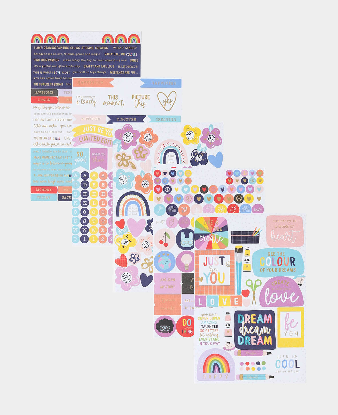 Sticker Happy, Bunt, 22.6 x 14.7 cm (Blatt), 5 Blatt