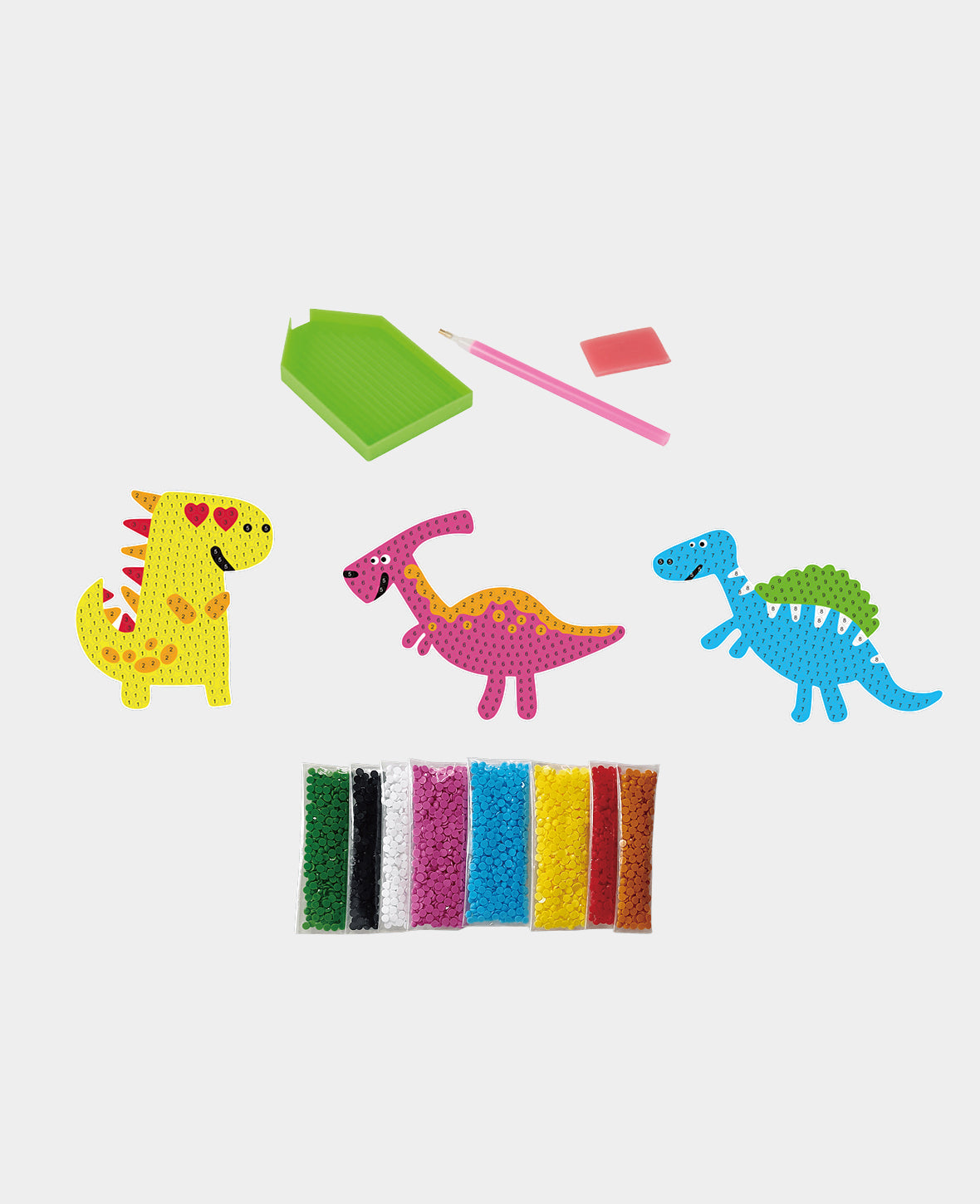 Stickers Diamond Painting Dinosaures, accessoires & manuel inclus