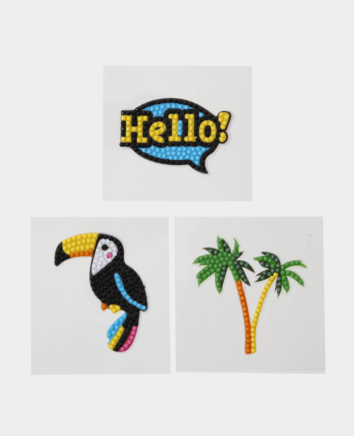 Diamond Painting Autocollant Plage, bulle de dialogue "Hello", avec accessoires et instructions