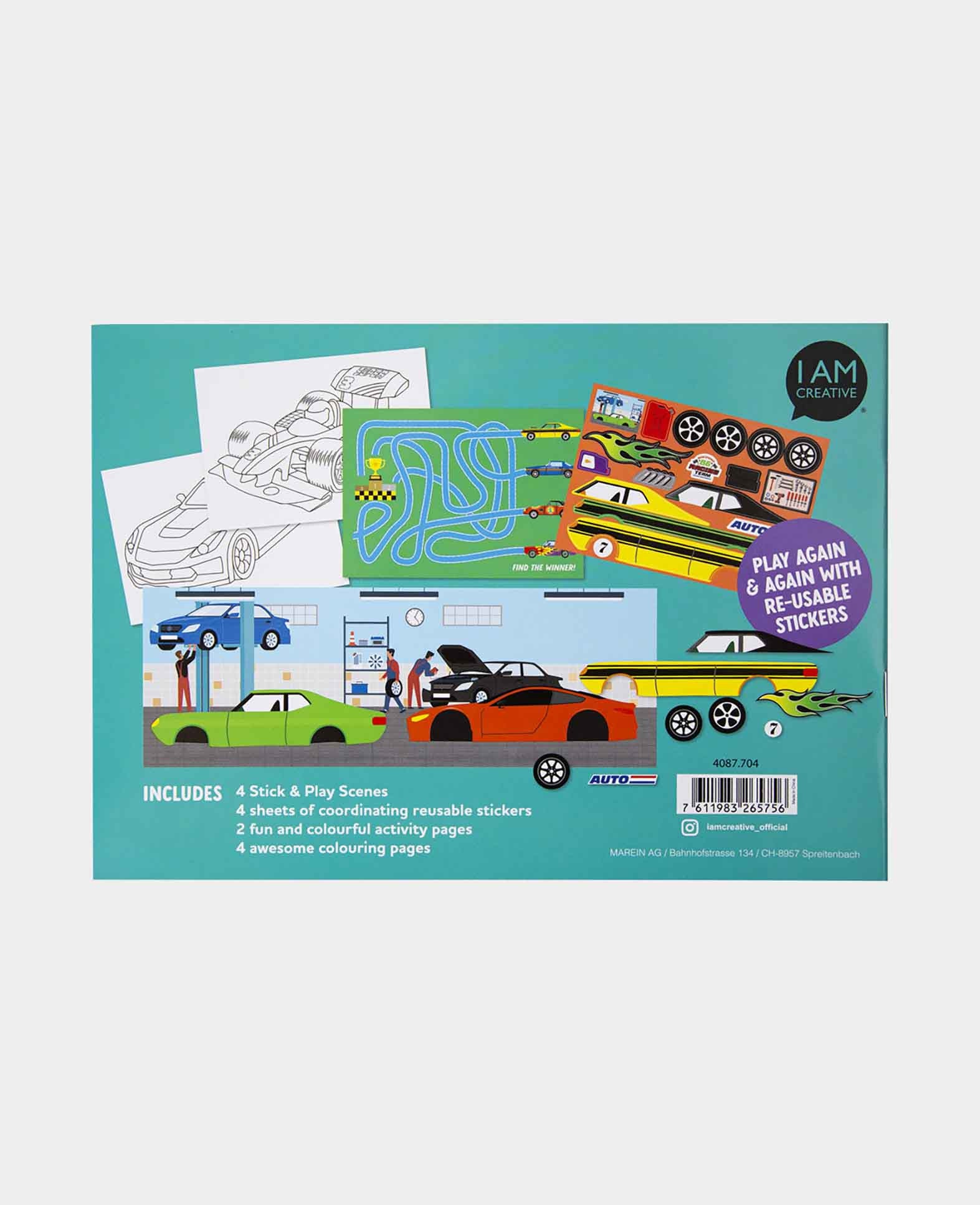 Stick and Play-Buch Cars, A5, 1 Buch