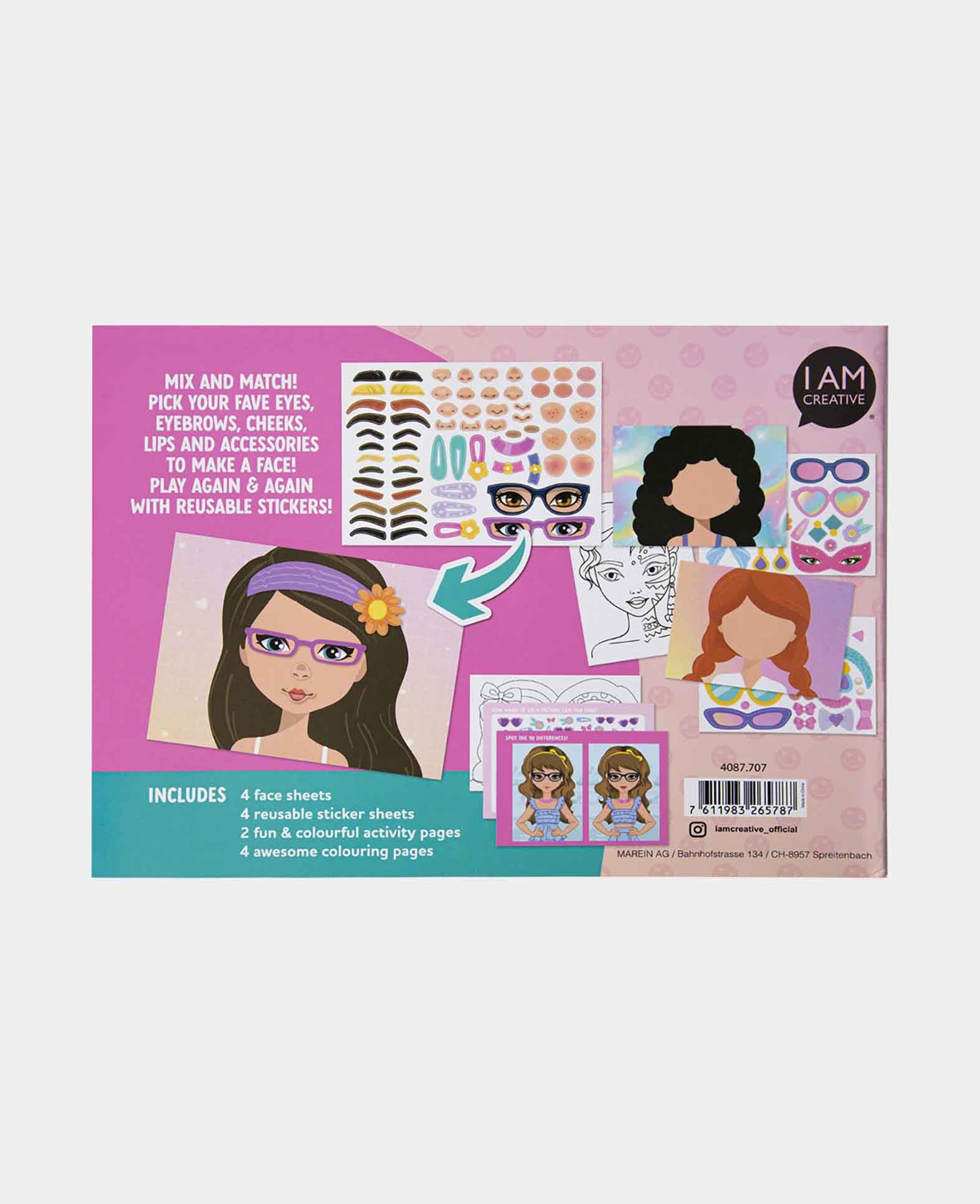 Stickerbuch Make a Face Fashion, A5, 1 Buch