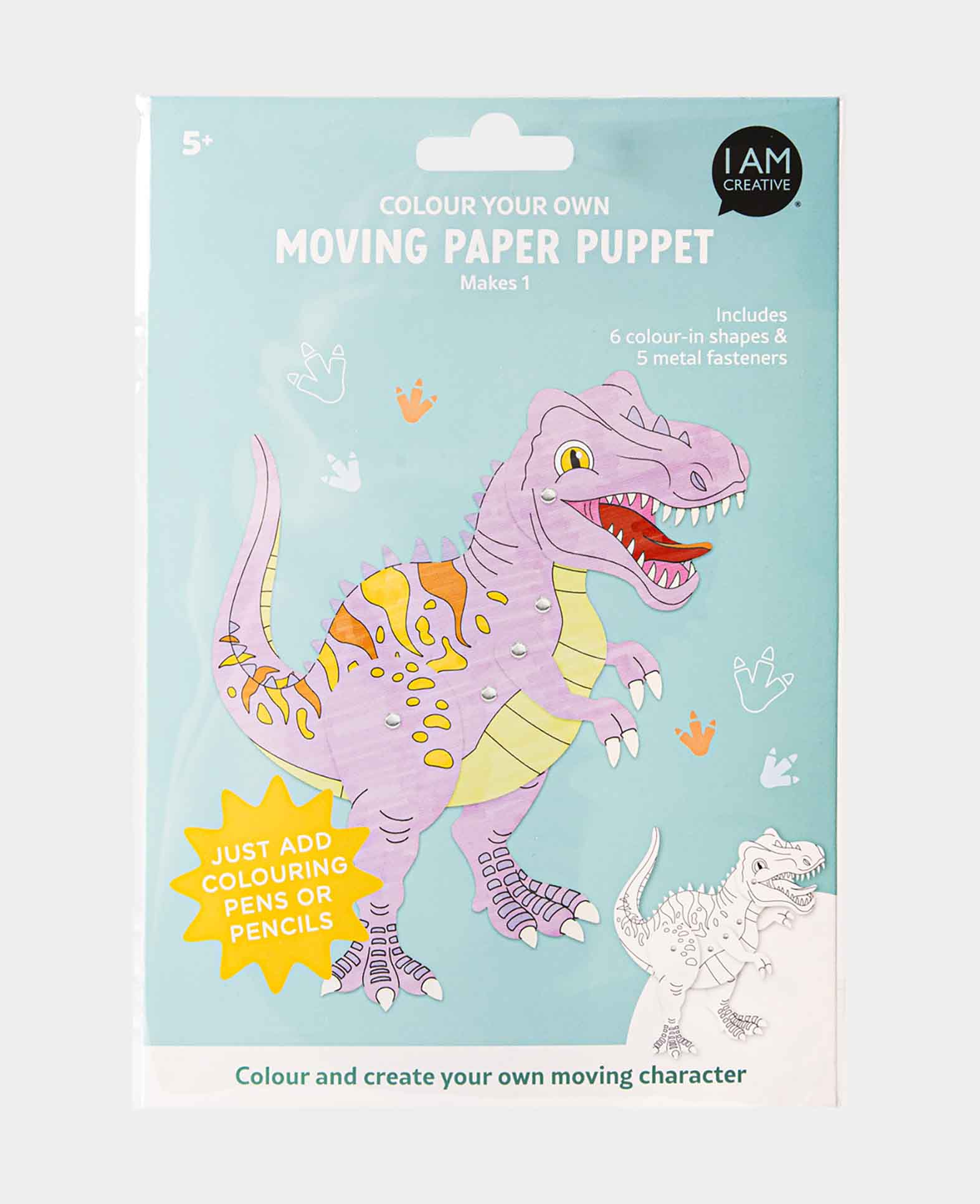 Papier-Puppen Dino, 16 x 23 cm, 1 Set
