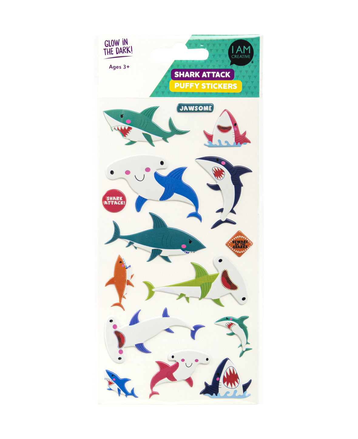 Puffy-Sticker Glow in the Dark, Haie