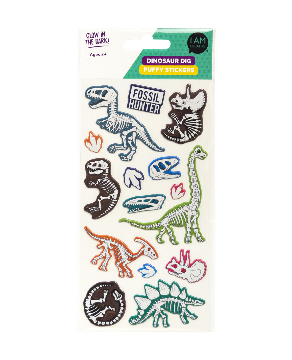Puffy-Sticker Glow in the Dark, Dinosaurier