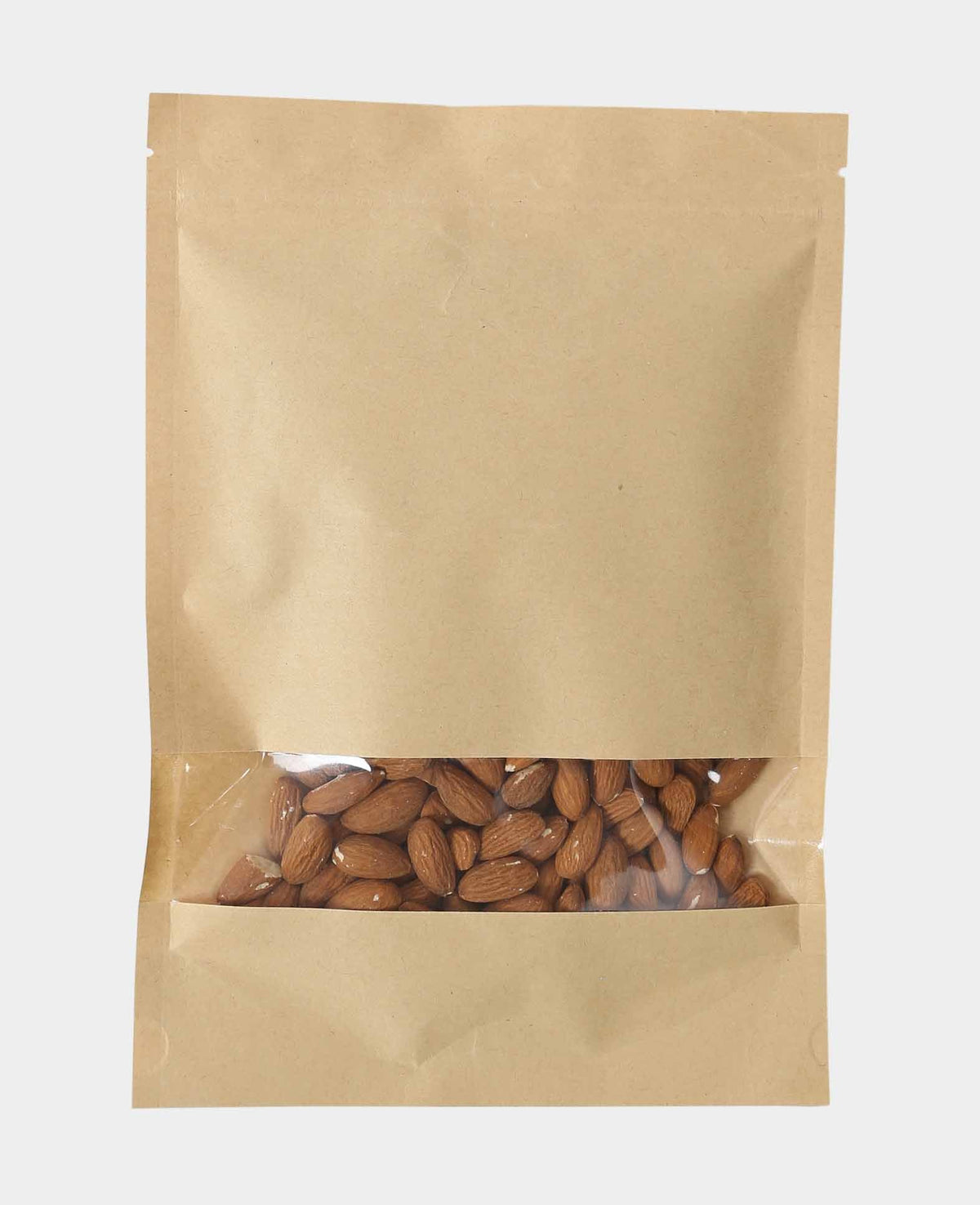 Sachets à fermeture zip, sacs en papier avec fenêtre de visualisation étroite et fermeture zip, marron, 18 x 26 x 8 cm, 5 pièces.