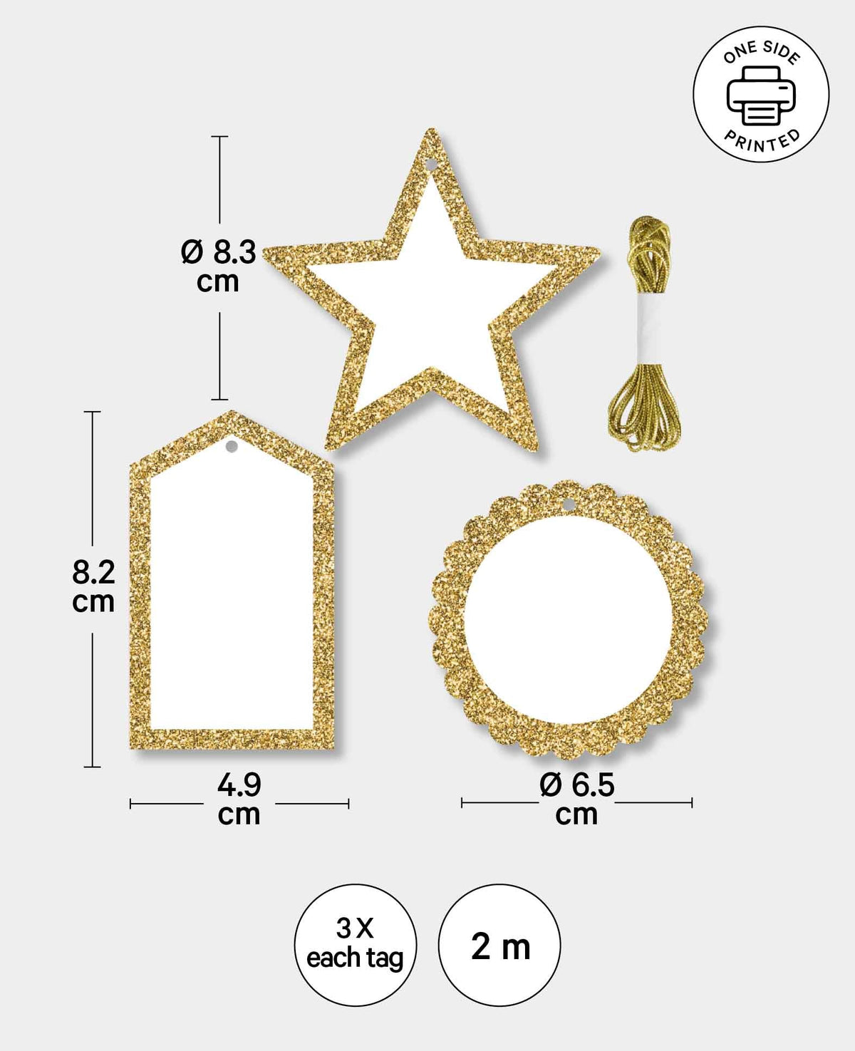 Gift Tag Kit, Star & Classic, 9 pcs.