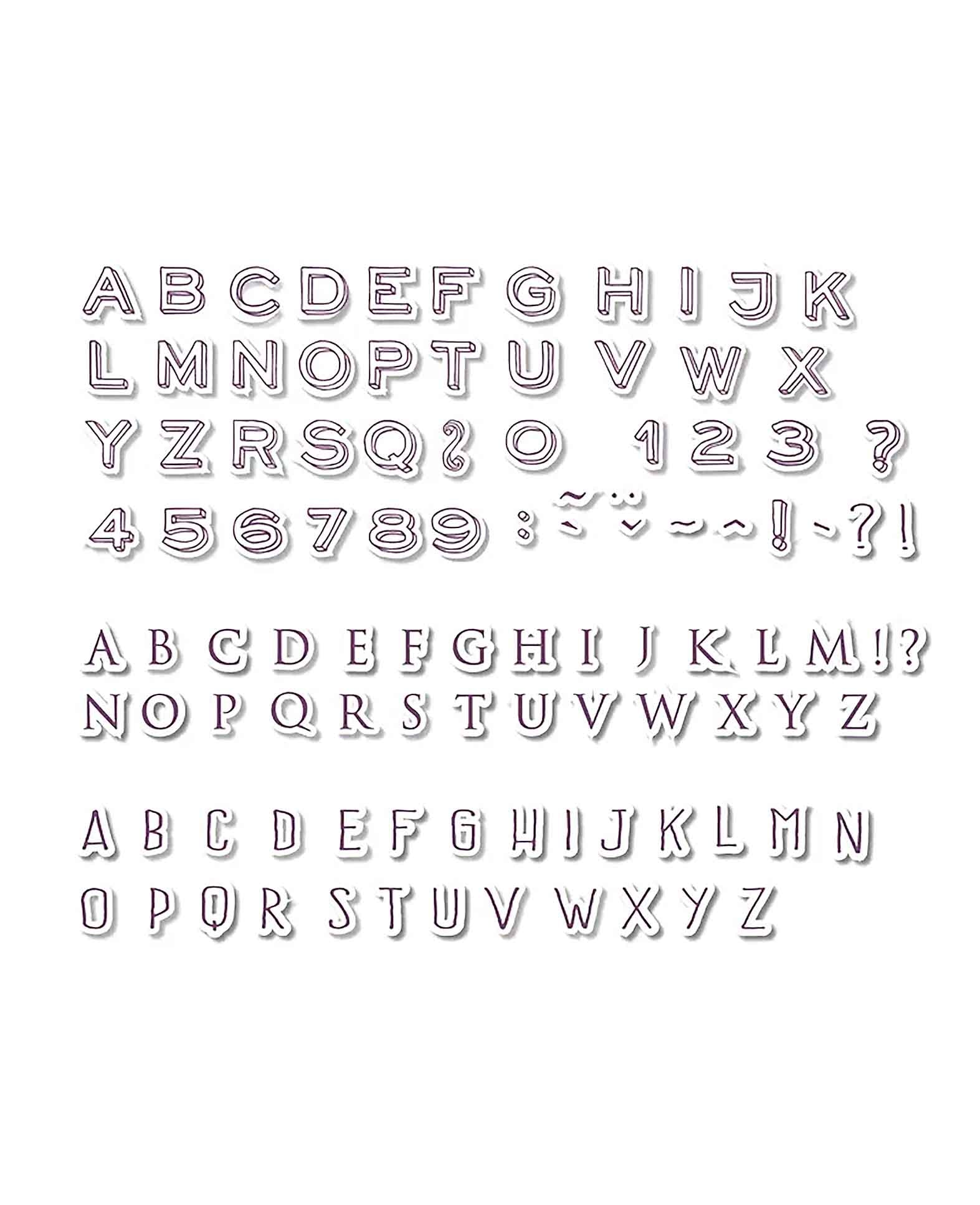 Mini kit de tampons alphabet, avec encreur, env. 0.1 x 1.2 cm, 103 pces.