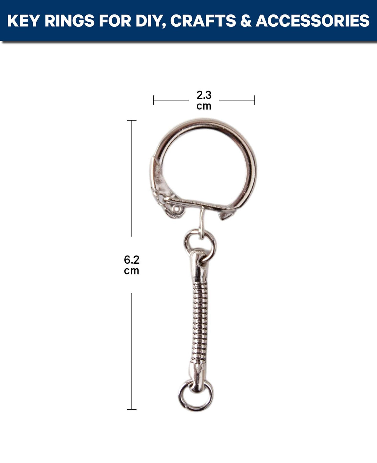 Keychain with chain, 6 cm, 50 pcs.