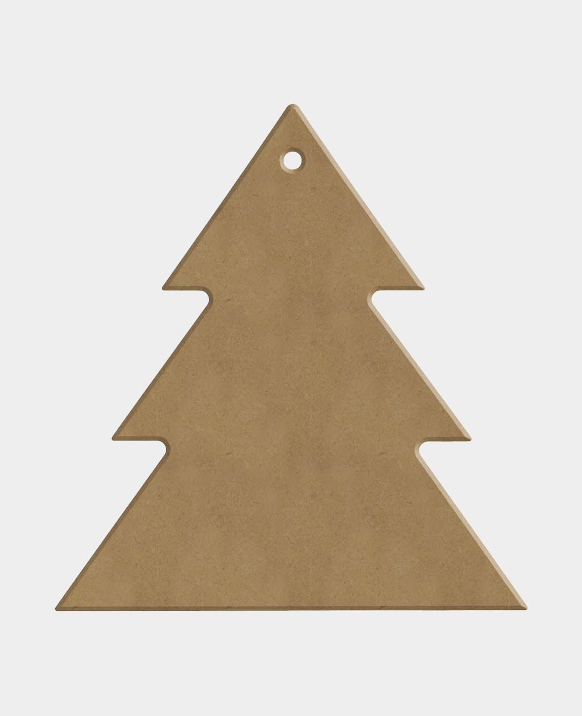 Décoration sapin de Noël en MDF, 11 x 0.5 x 12 cm, marron, 1 pc.