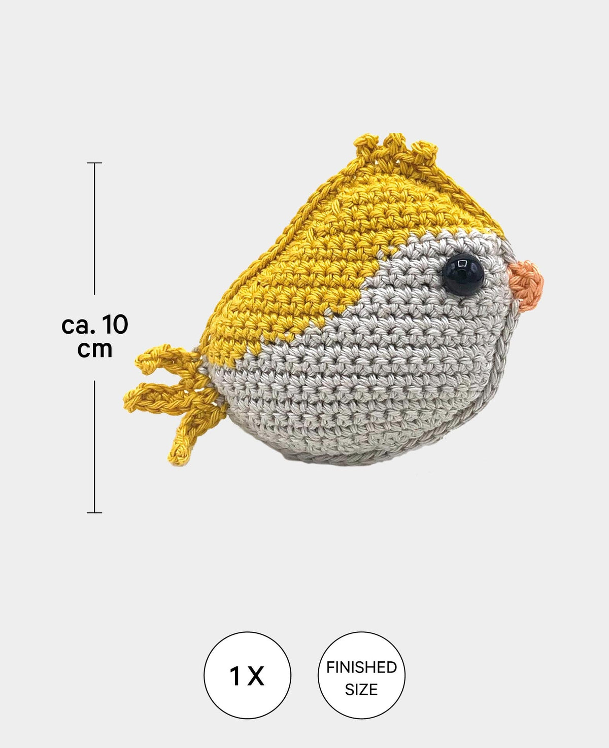 Amigurumi / Kit de crochetage oiseau, jaune, avec instructions