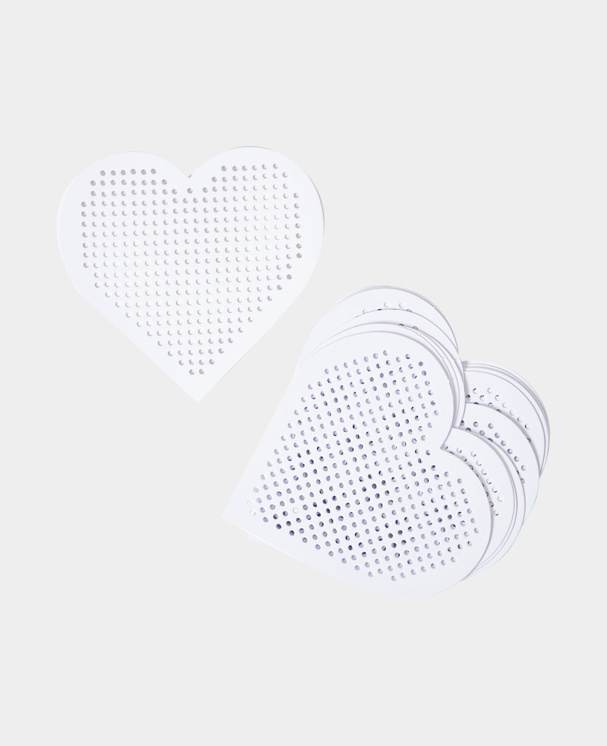 Stickkarton Herz, 10.5 x 10.5 cm, Weiss, 12 Stk.