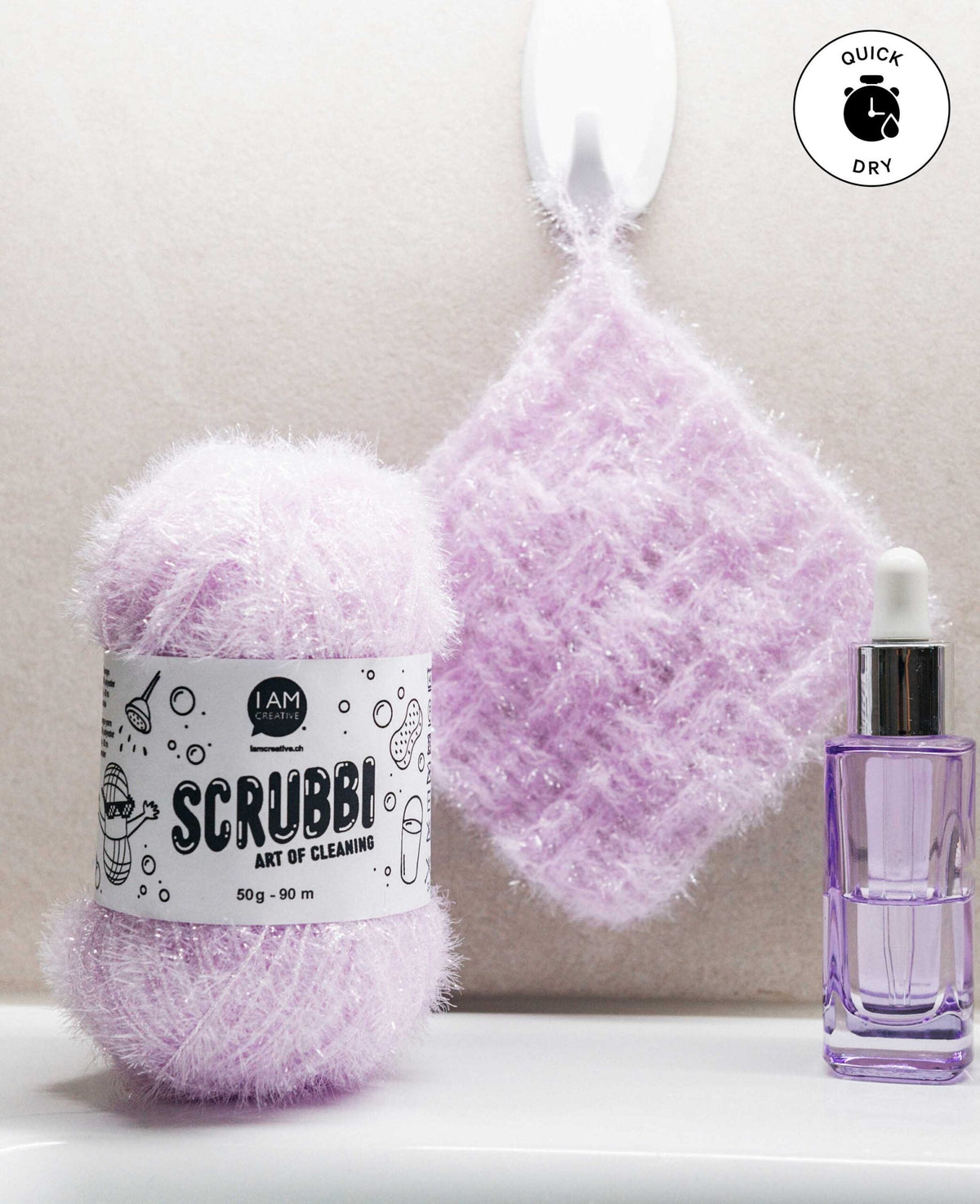 Scrubbi, Garn zum Häkeln & Stricken von Spülschwämmen, lavendel, 50 g, 90 m