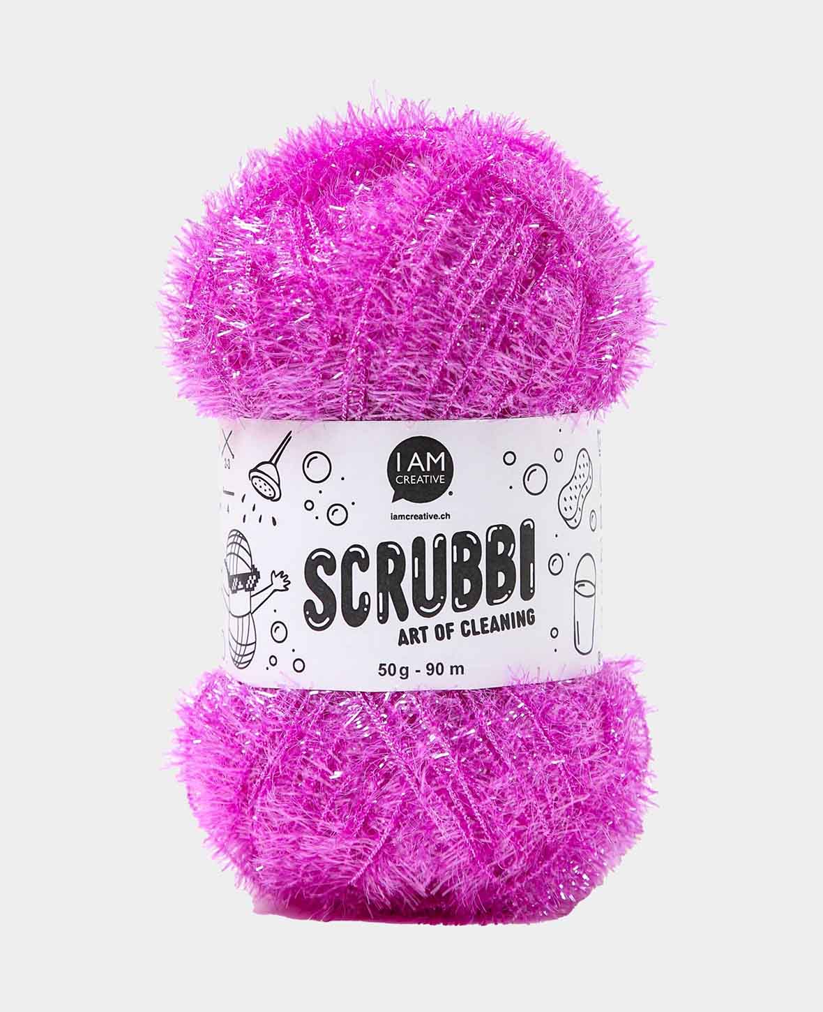 Scrubbi, Garn zum Häkeln & Stricken von Spülschwämmen, pflaume, 50 g, 90 m