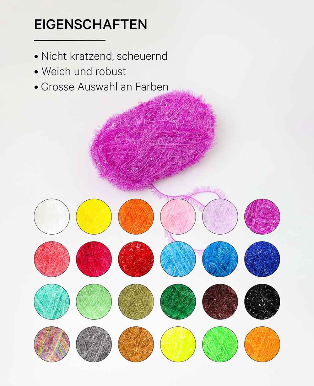 Scrubbi, fil pour crocheter et tricoter des éponges à récurer, prune, 50 g, 90 m