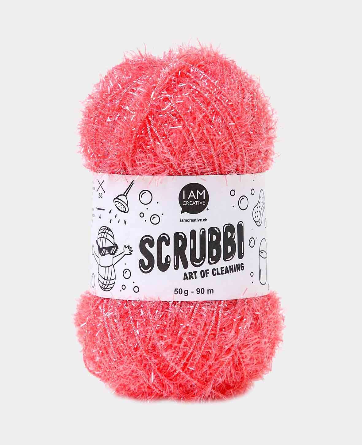Scrubbi, Garn zum Häkeln & Stricken von Spülschwämmen, koralle, 50 g, 90 m